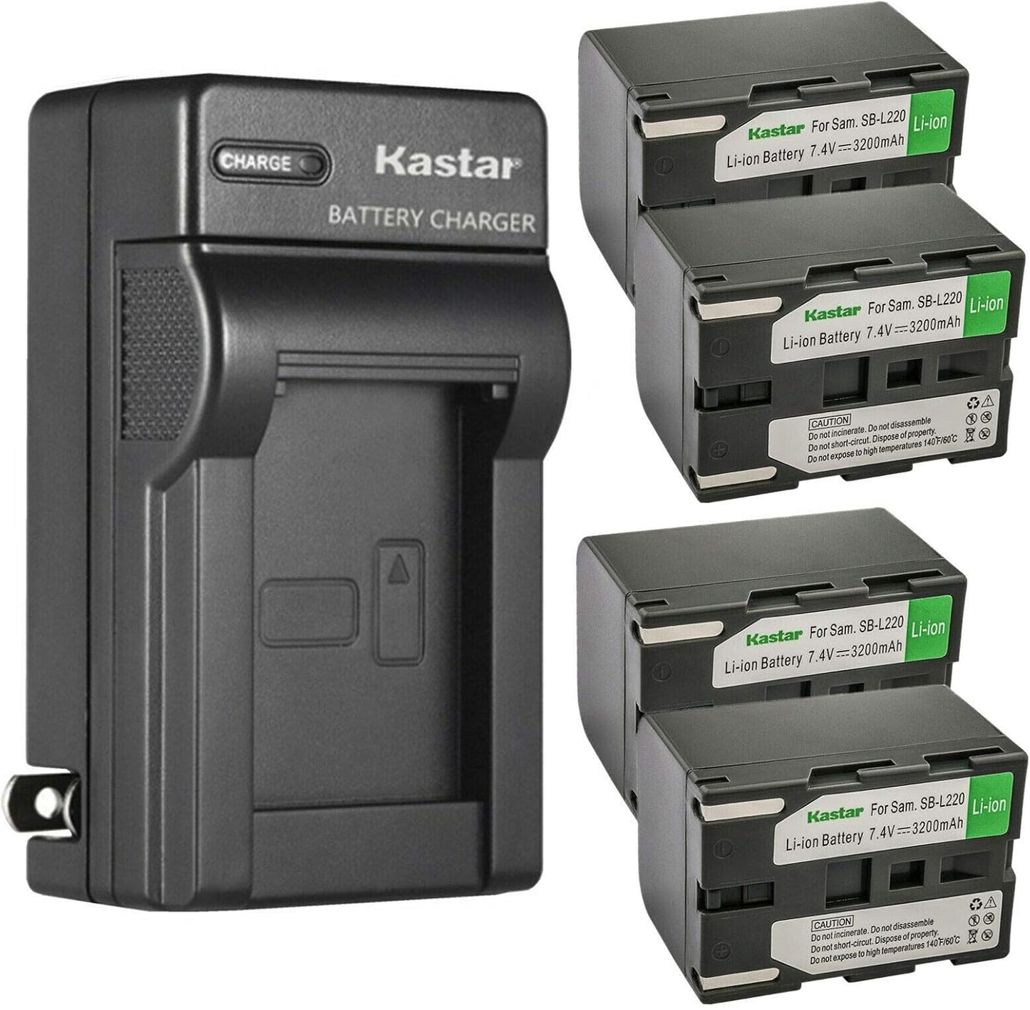 Kastar 4-Pack AD43-00113 Battery and Charger for Medion Cameras