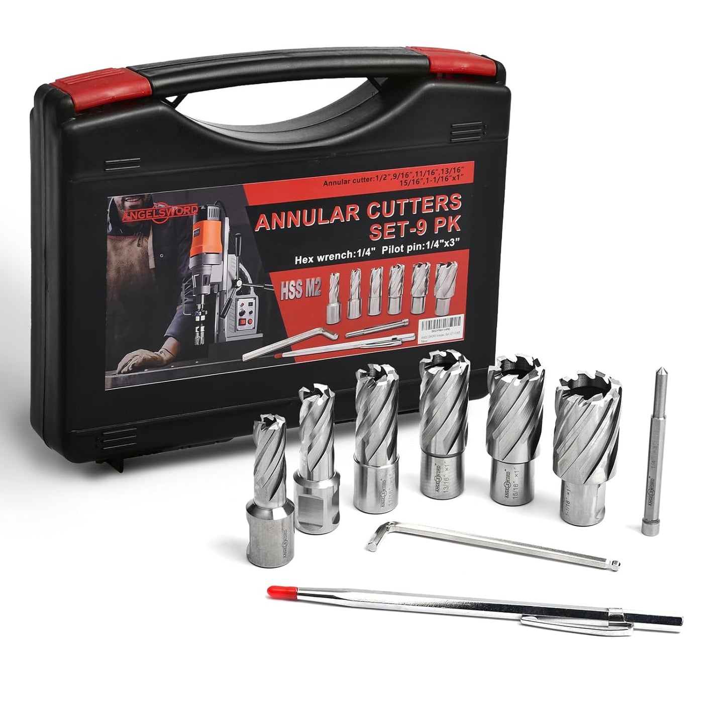 HSS Annular Cutter Set 9 Pcs for Magnetic Drill Press Use