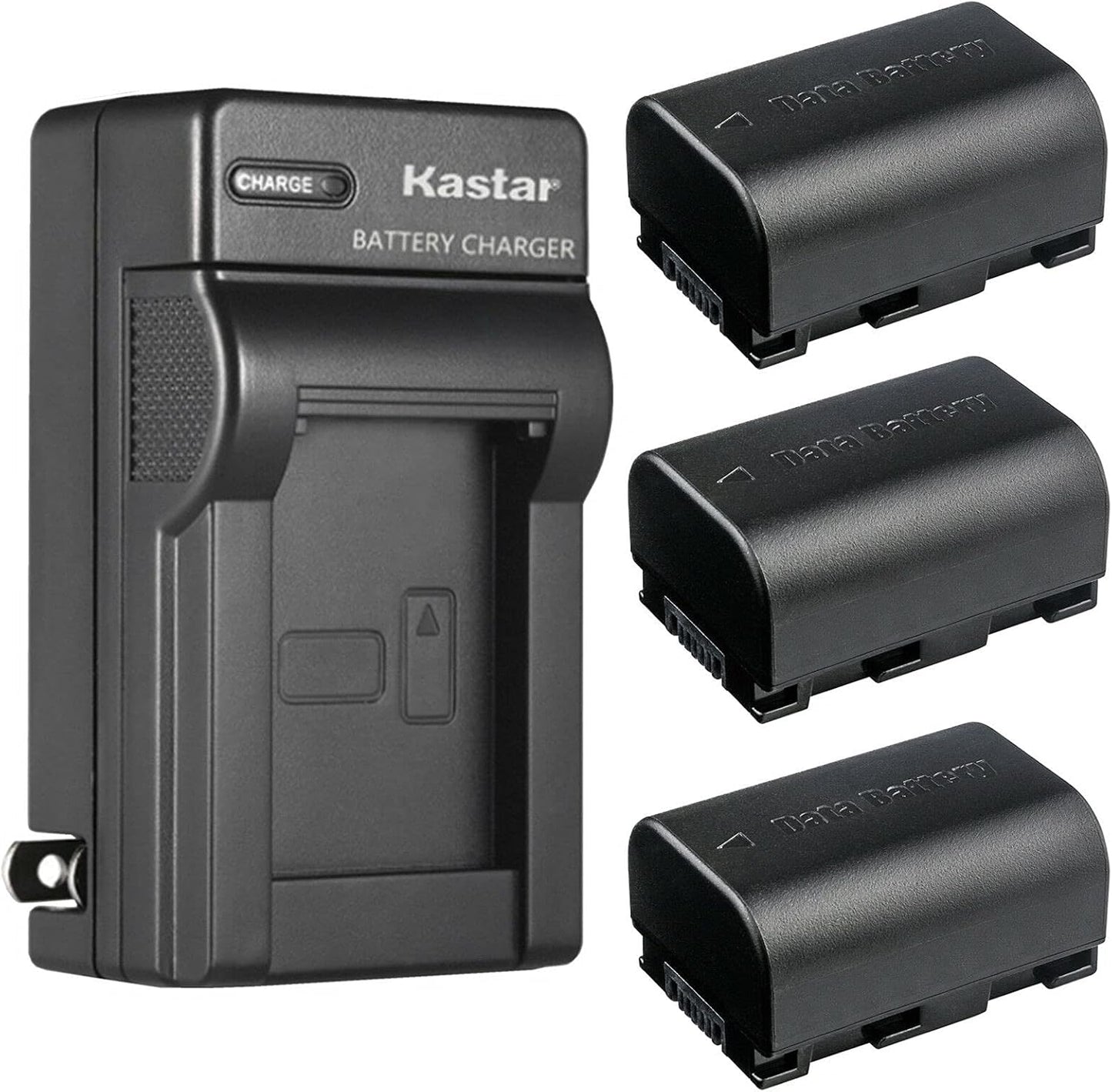 Kastar 3-Pack Battery and AC Wall Charger for JVC GZ-MS230