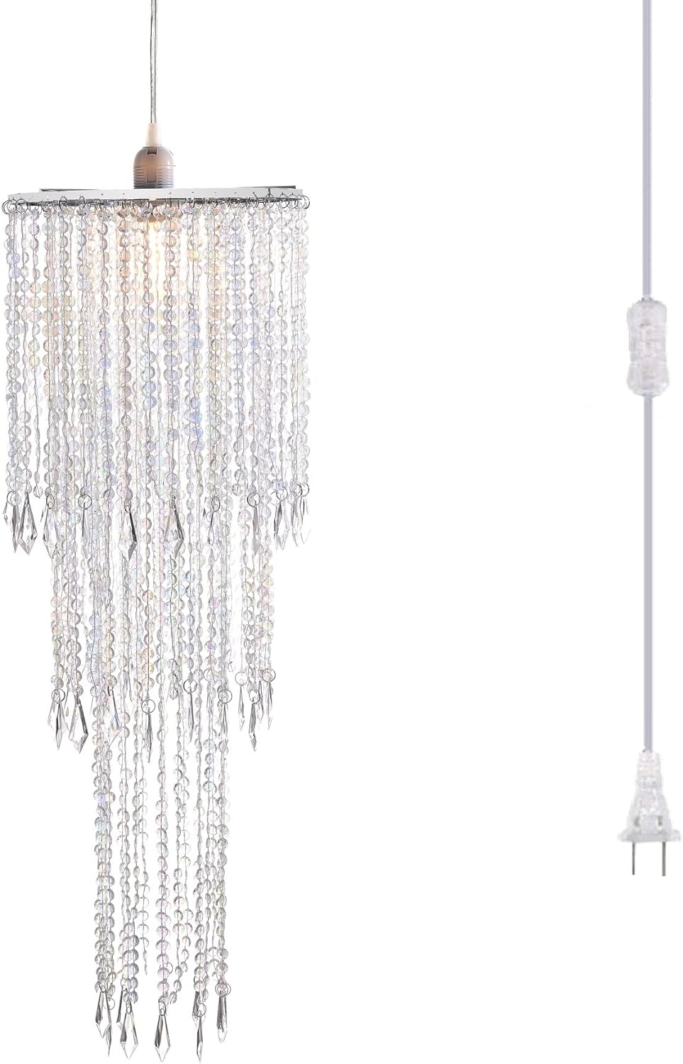FlavorThings Iridescent Beaded Chandelier Light Pendant for Home
