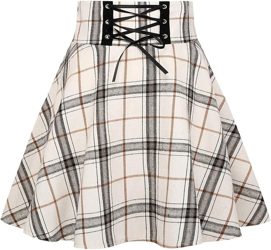 Gothic Plaid Mini Skirts for Women - High Waist Fashion Style