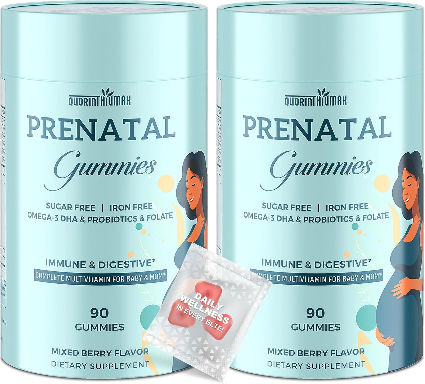 Premium Prenatal Gummies Sugar Free with DHA & Probiotics