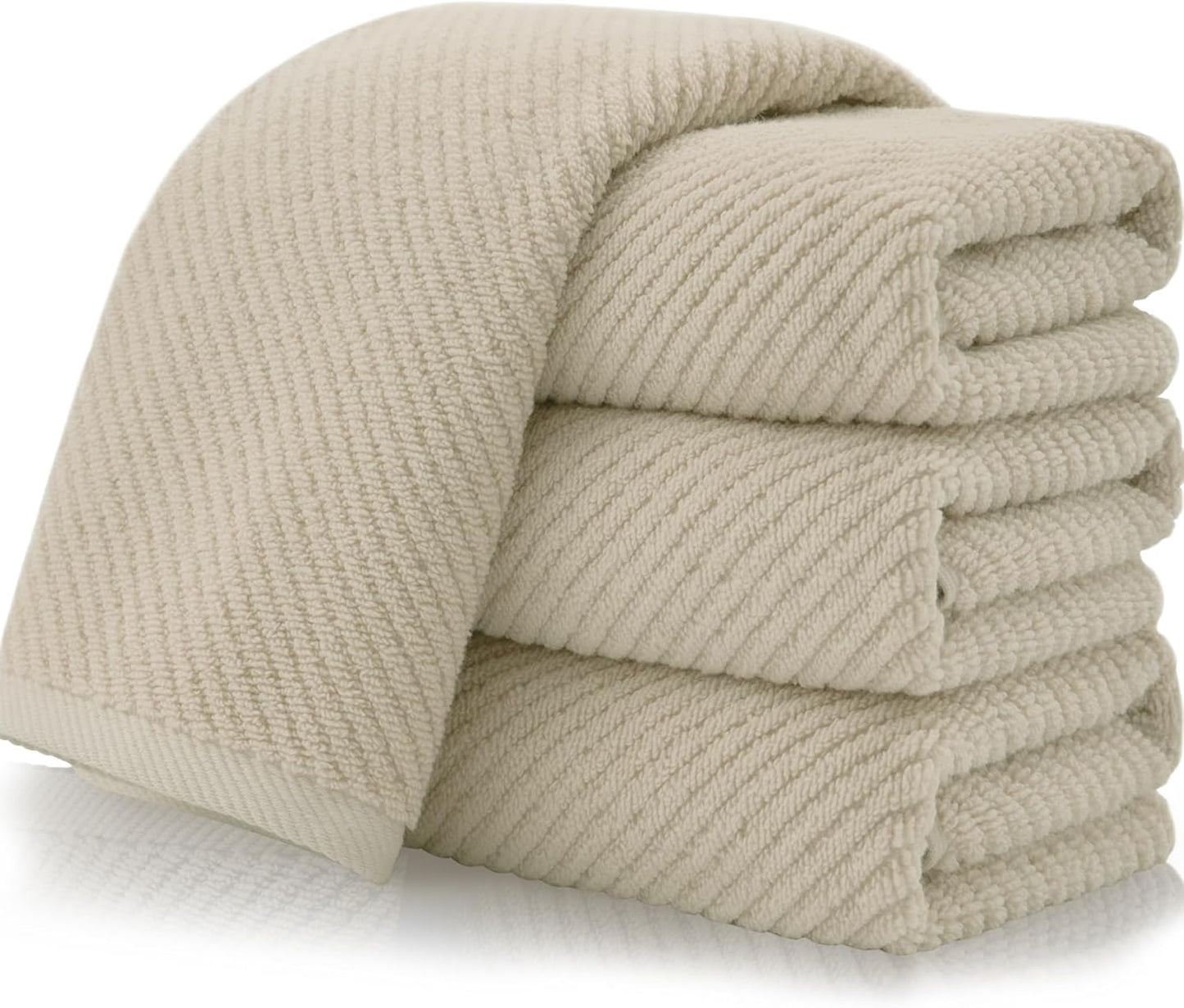 Taupe Hand Towels Set of 4 - Soft, Quick Dry, 100% Cotton