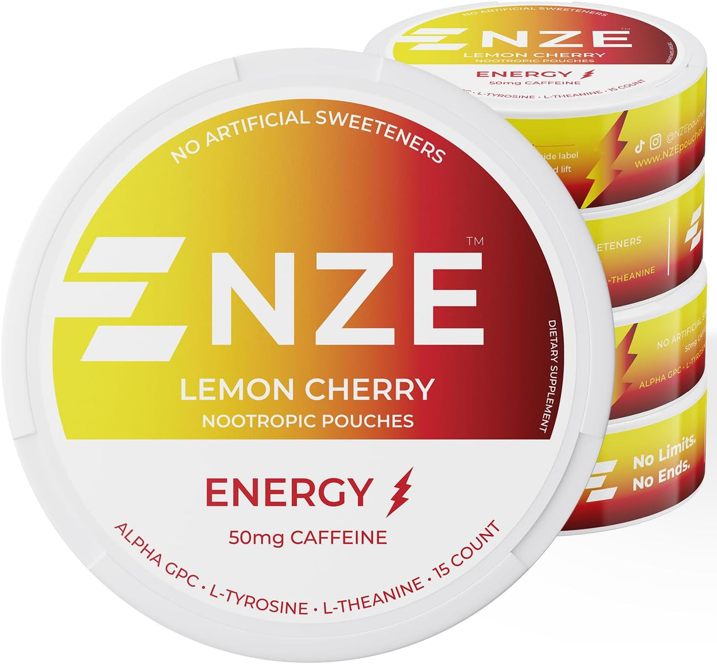 NZE Caffeine Nootropic Pouches for Energy and Focus Boost