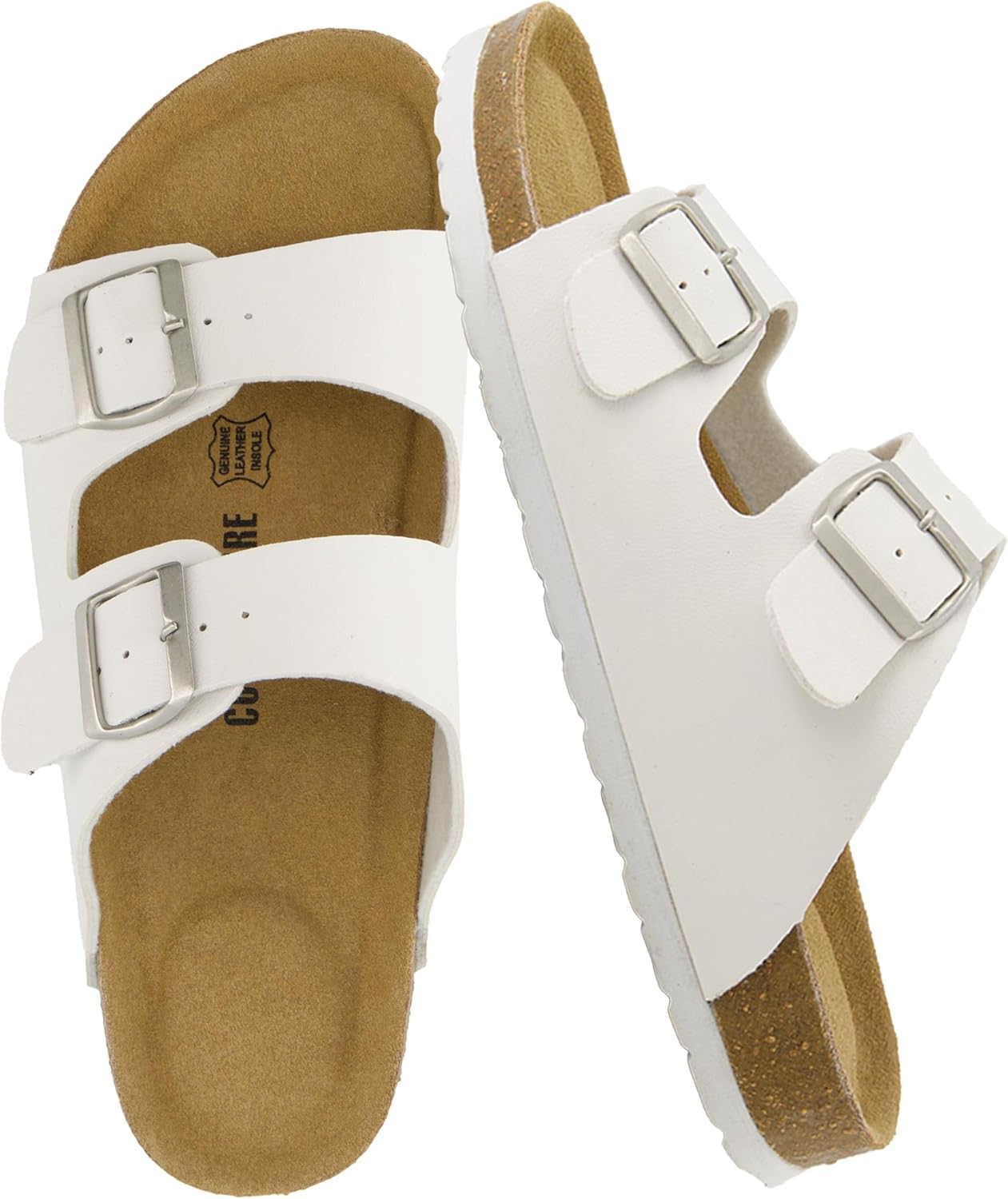 CUSHIONAIRE Lane Cork Footbed Mens Sandals for Summer Comfort