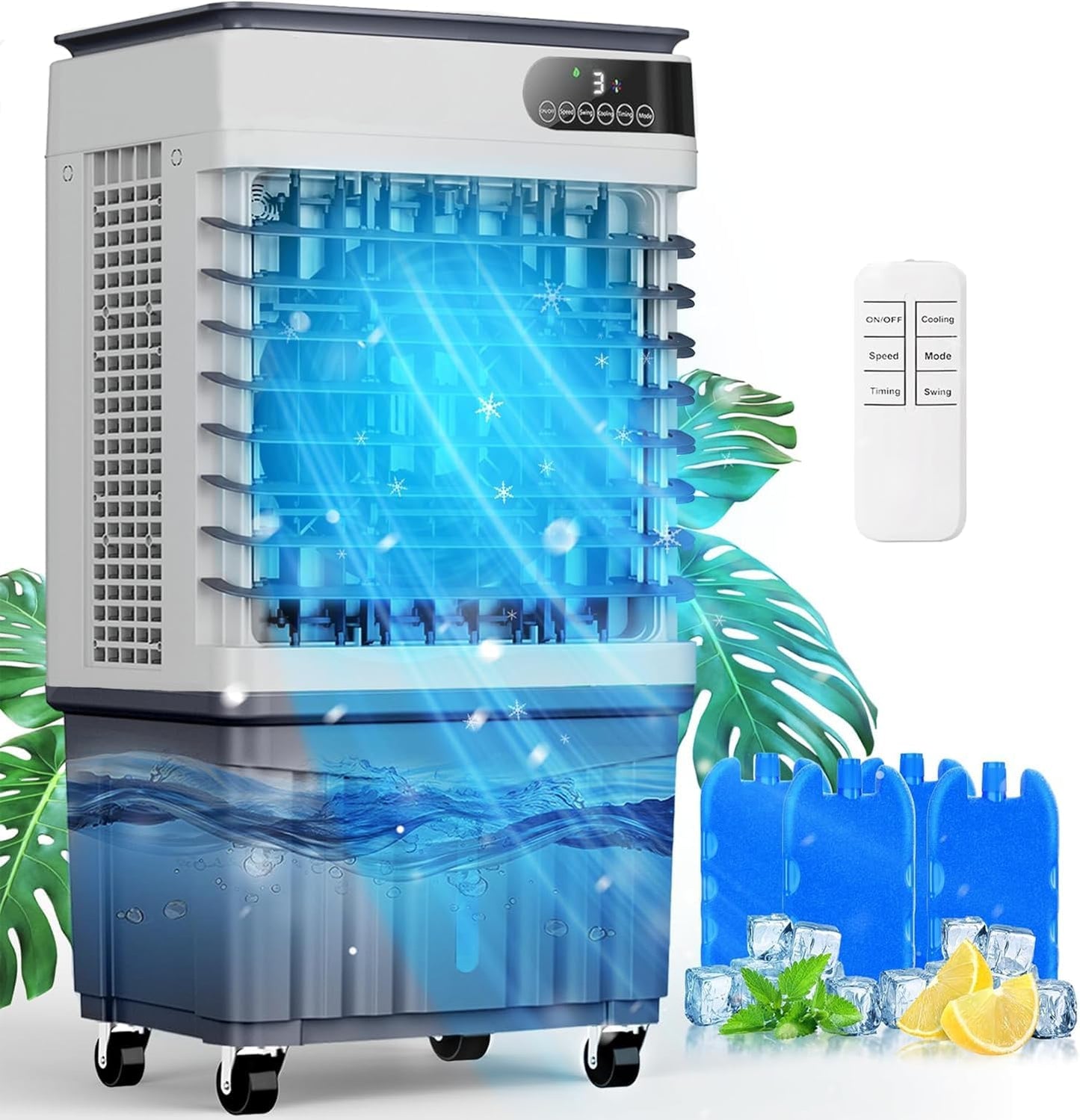 Portable Evaporative Air Cooler with 8 Gal Tank & Remote Control