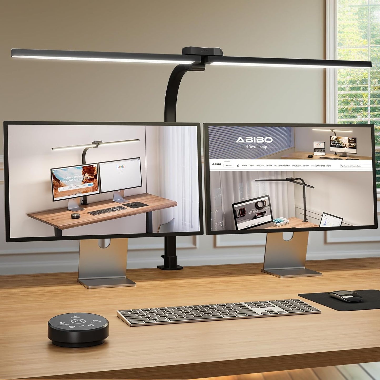 ABIBO 24W Dimmable Clamp Light- Eye-Caring Desk Lamp