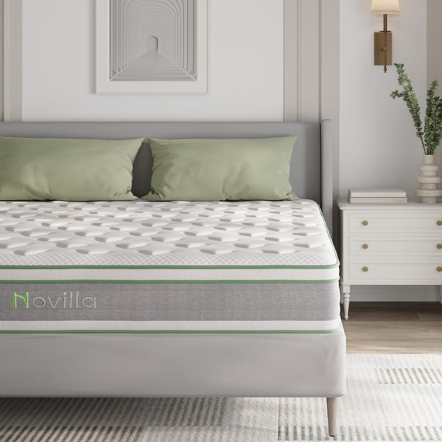 Novilla Queen Mattress 12 Inch with Gel Memory Foam & Coils