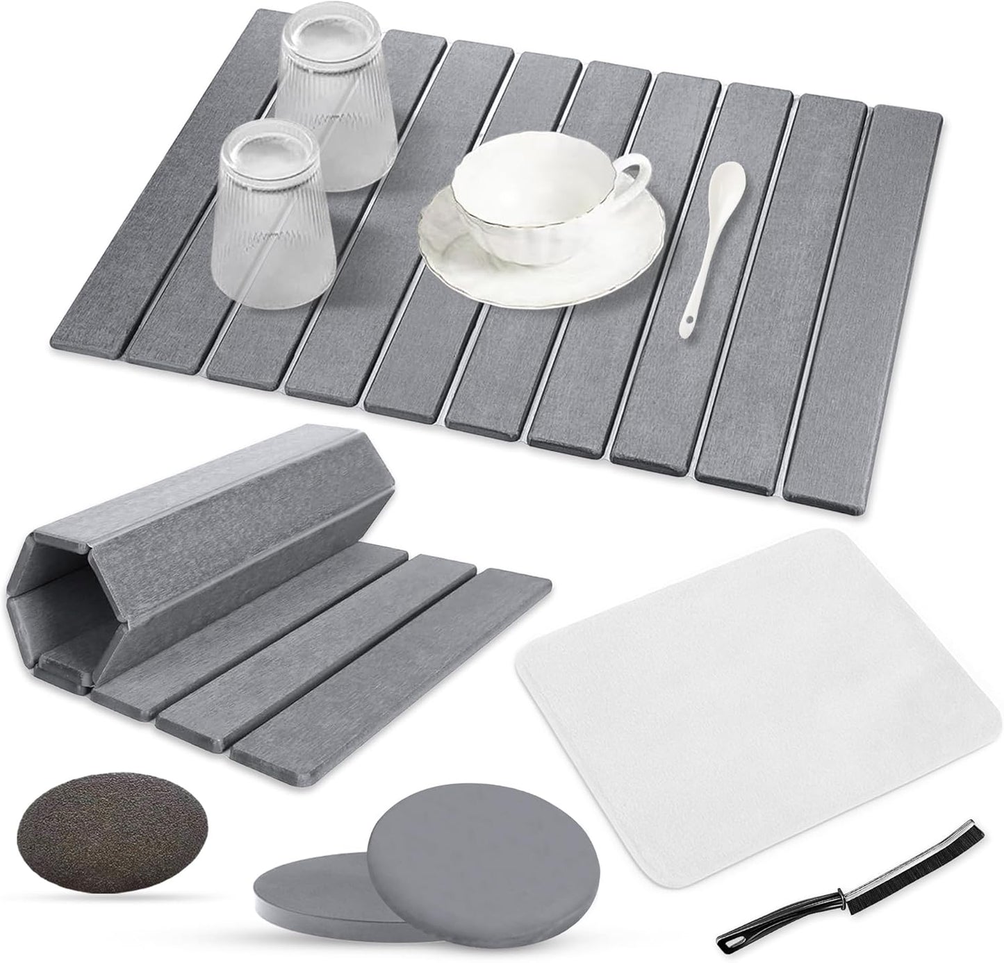 Large Dish Drying Mat - Super Absorbent Kitchen Counter Solution