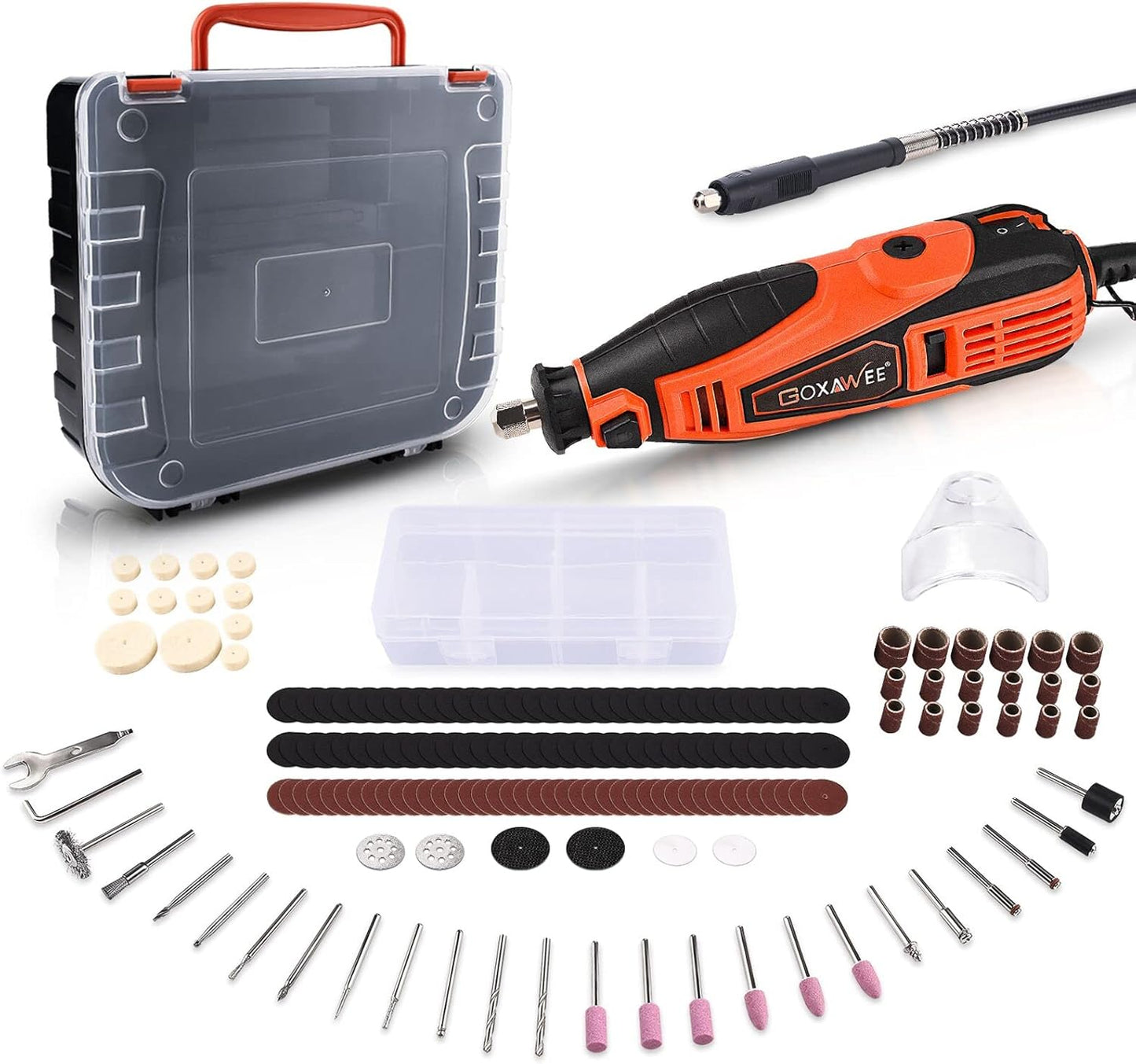 GOXAWEE Rotary Tool Kit with 180 Accessories for DIY Projects