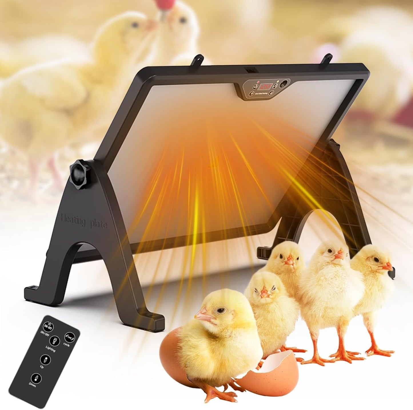 MiBoce Chick Brooder Plate: Smart Heat, Remote Control, 30-75 Temp, 360 Rotation