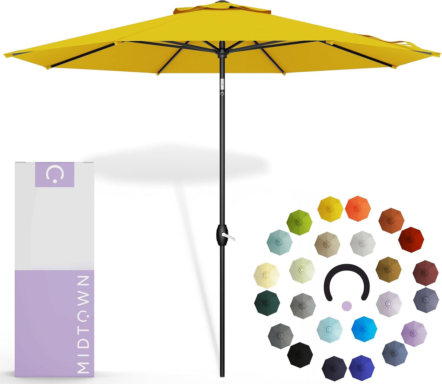 Midtown Umbrellas 10 Ft UV Proof Yellow Patio Umbrella Review