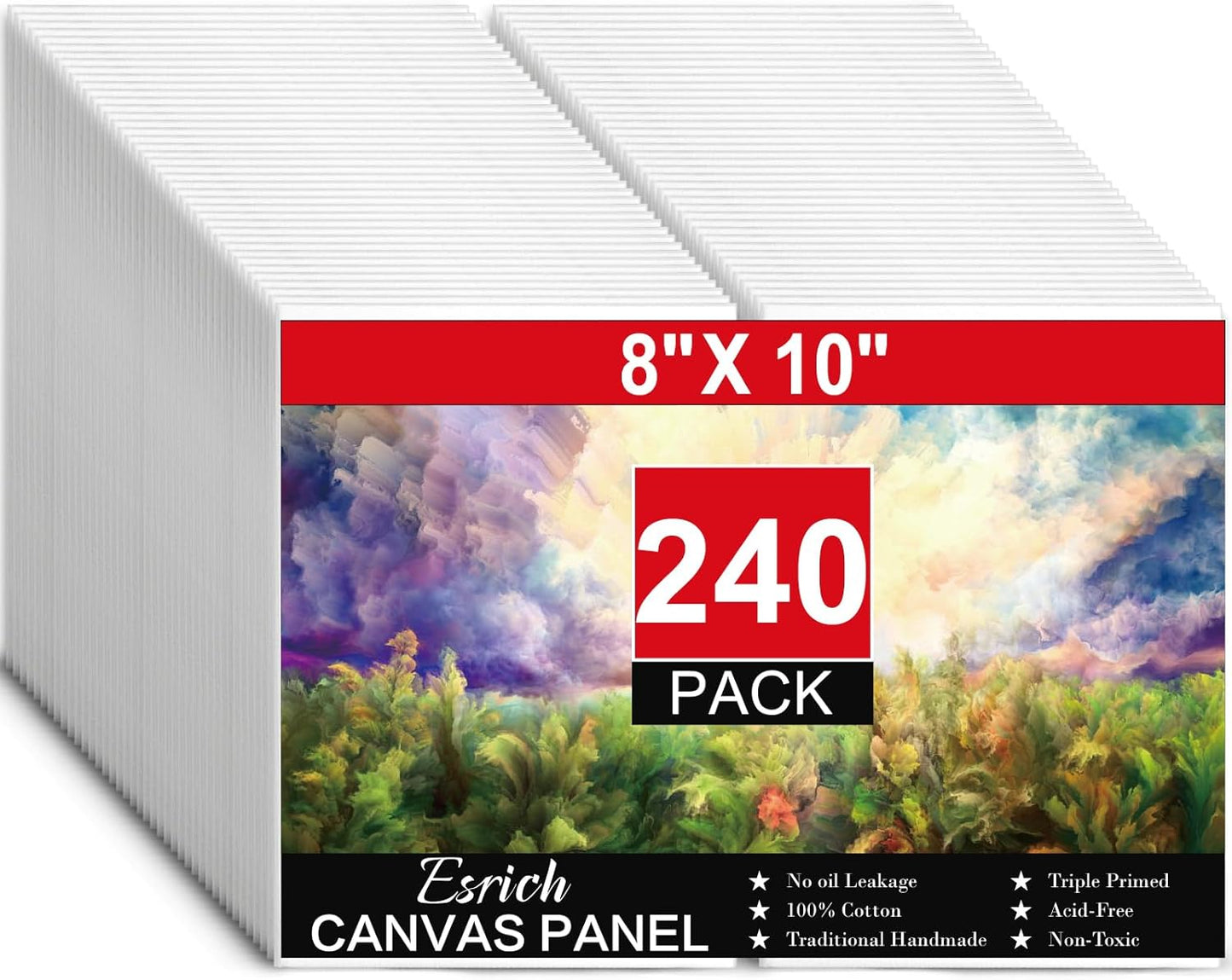 ESRICH 240 Pack 8x10 Canvas Boards for Painting and Art