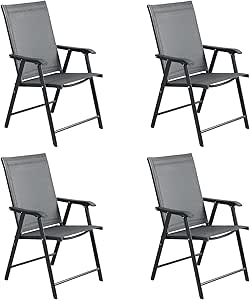 BPS Patio Folding Chairs 4-Pack for Outdoor Dining and Relaxation