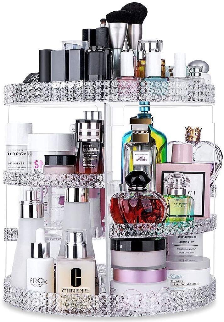 Awenia 360-Degree Rotating Makeup Organizer with Large Capacity