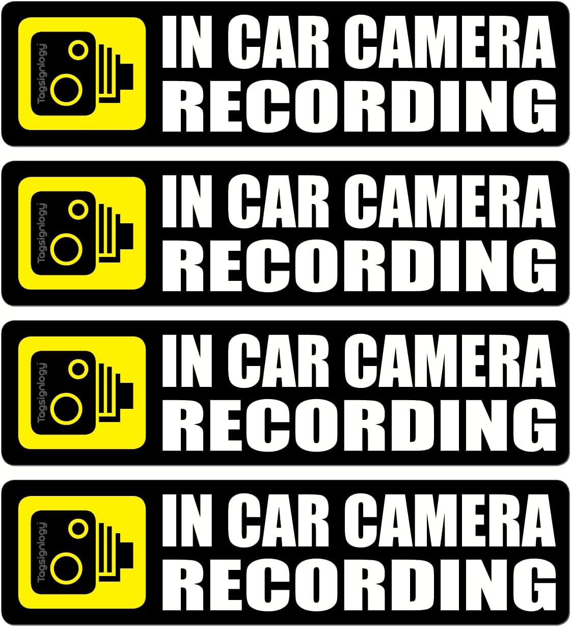 Car Security Decal Set: Dash Cam Warning
