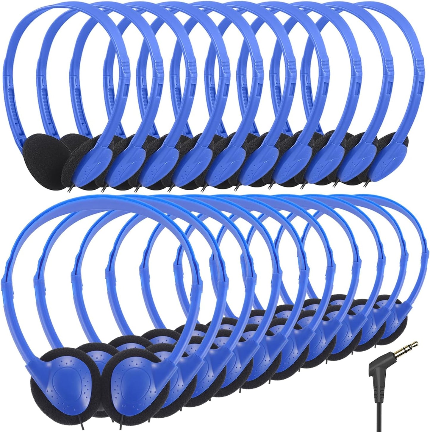 Kids Headphones Bulk 25 Pack for Classroom Use and Learning