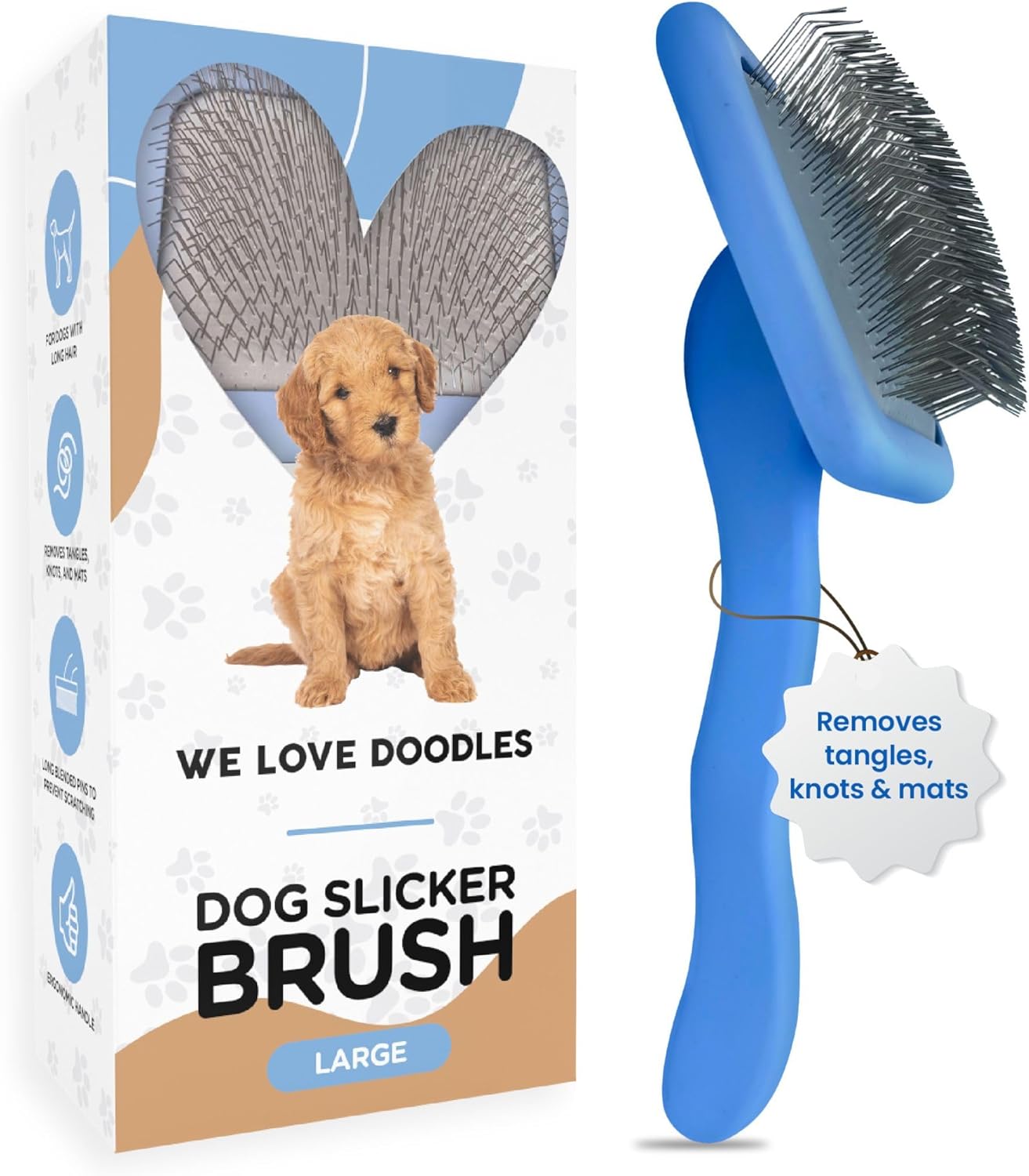 Slicker Brush for Dogs - Best Grooming Tool for Doodles & Poodles