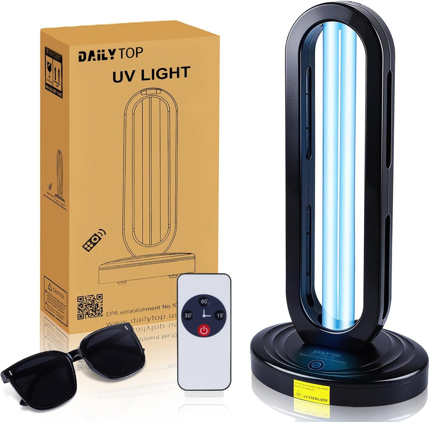 UV Light Sanitizer for Home Disinfection with Remote Control