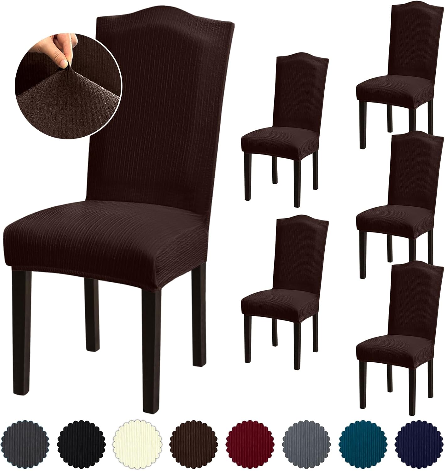Stretch Dining Room Chair Covers Set of 6 for Various Events