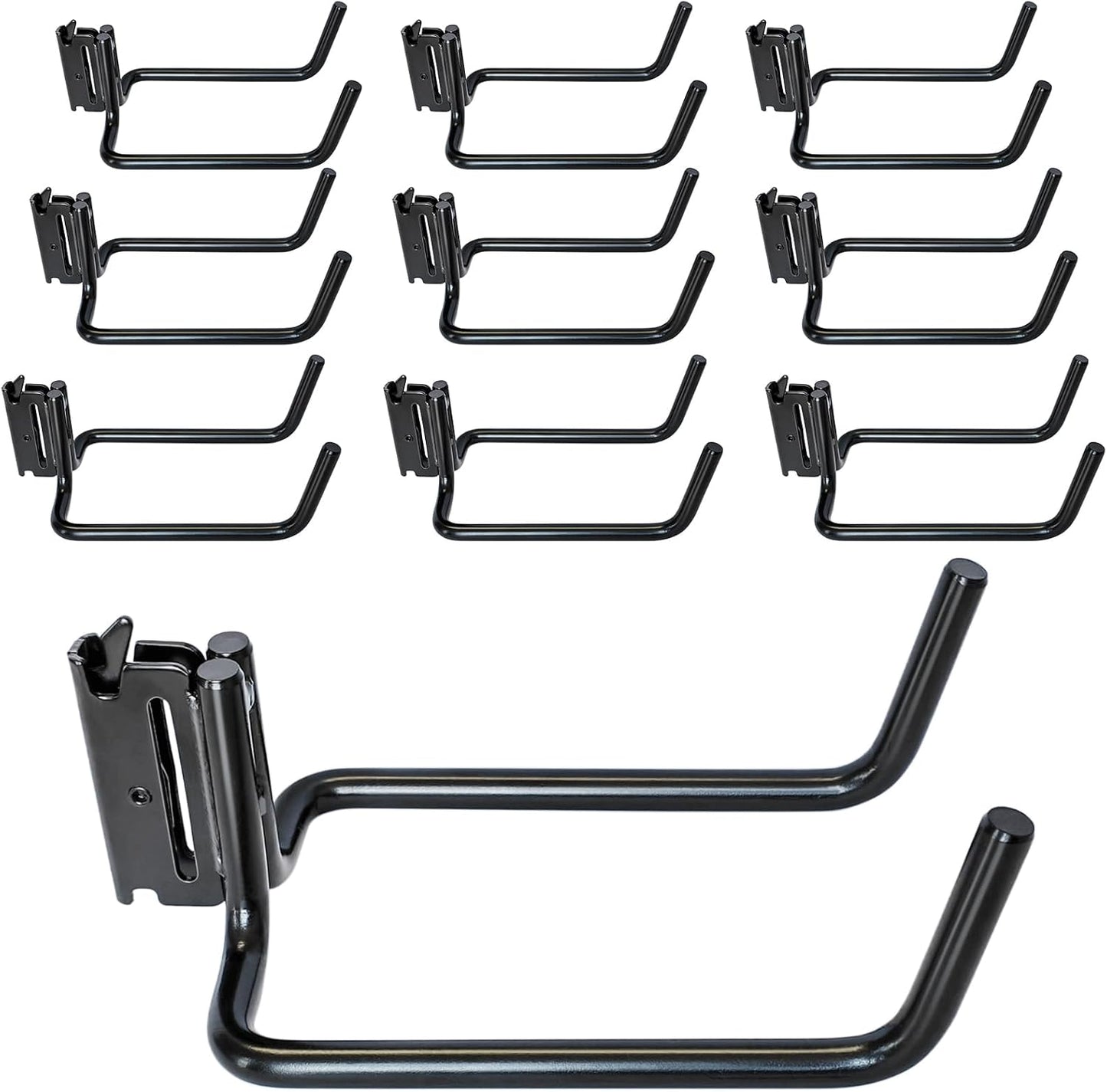 10 Pack E Track Double J Hooks for Heavy Duty Tool Storage