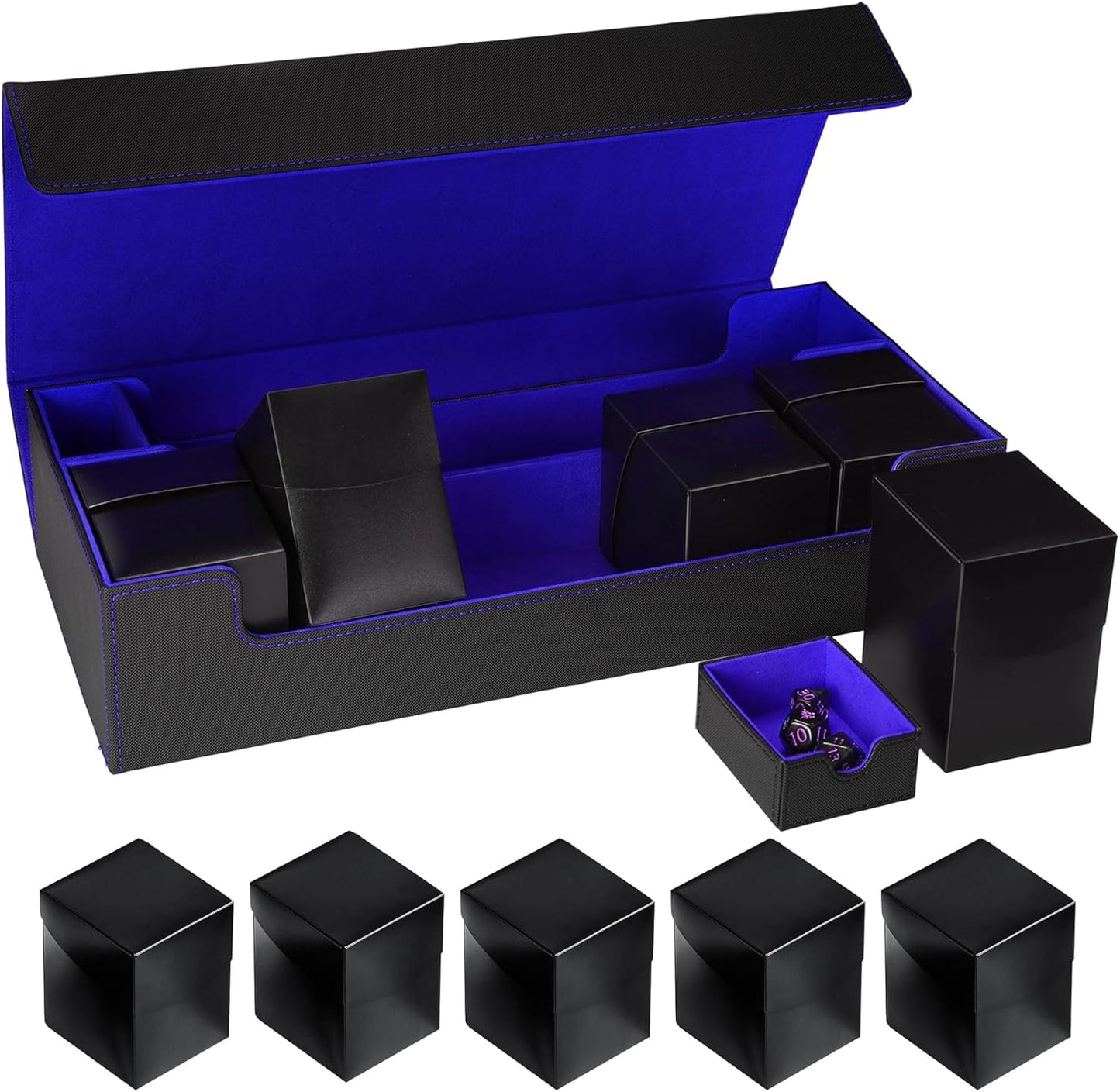 MTG Card Storage Box with 5 Deck Cases for 1800+ Cards