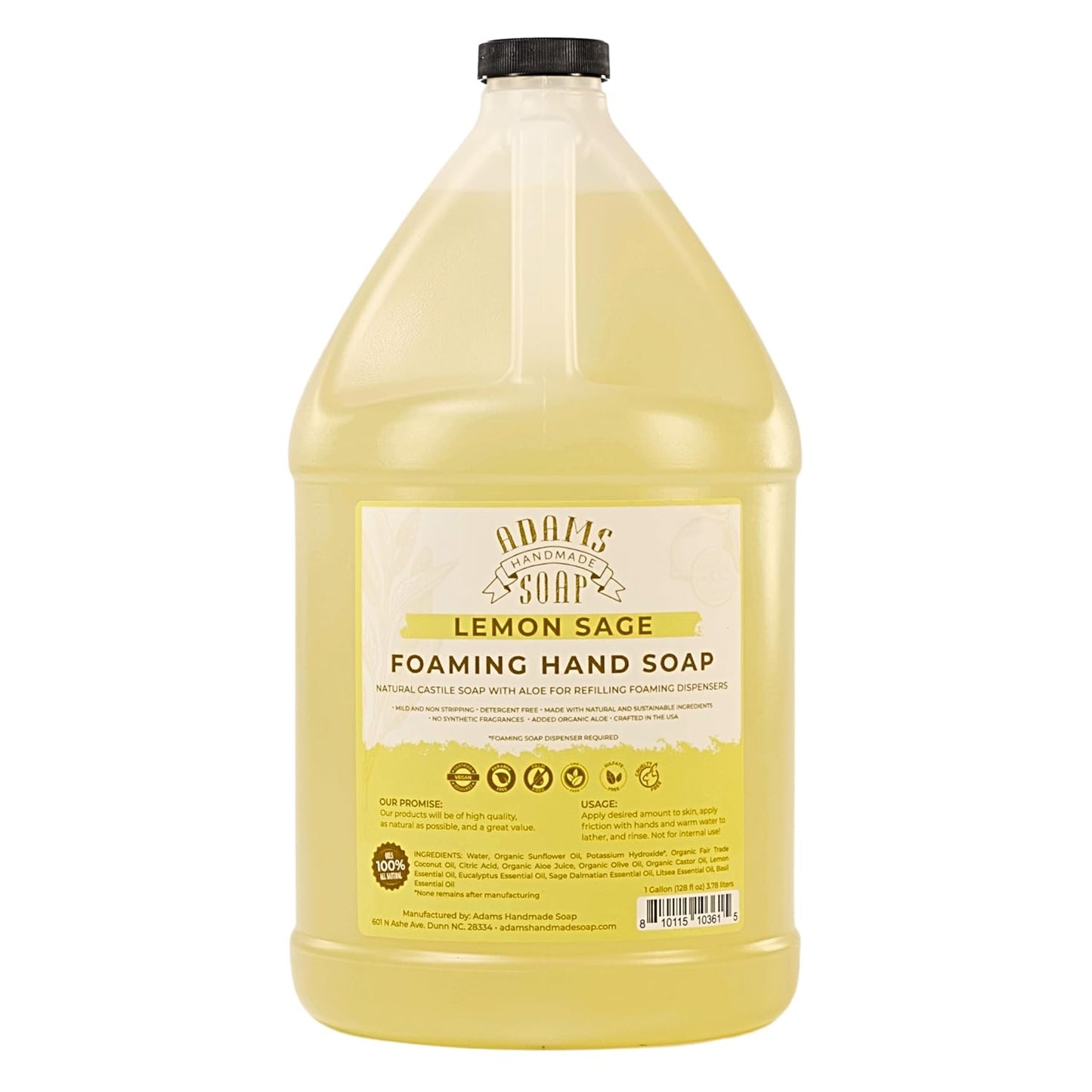 Lemon Sage Foaming Soap 1 Gal - Eco-Friendly Liquid Cleanser