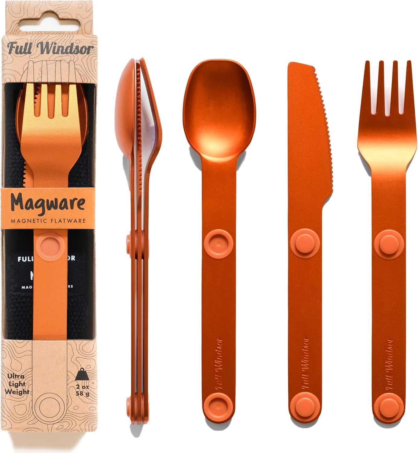 Magware Magnetic Camping Cutlery Set - Portable Travel Utensils