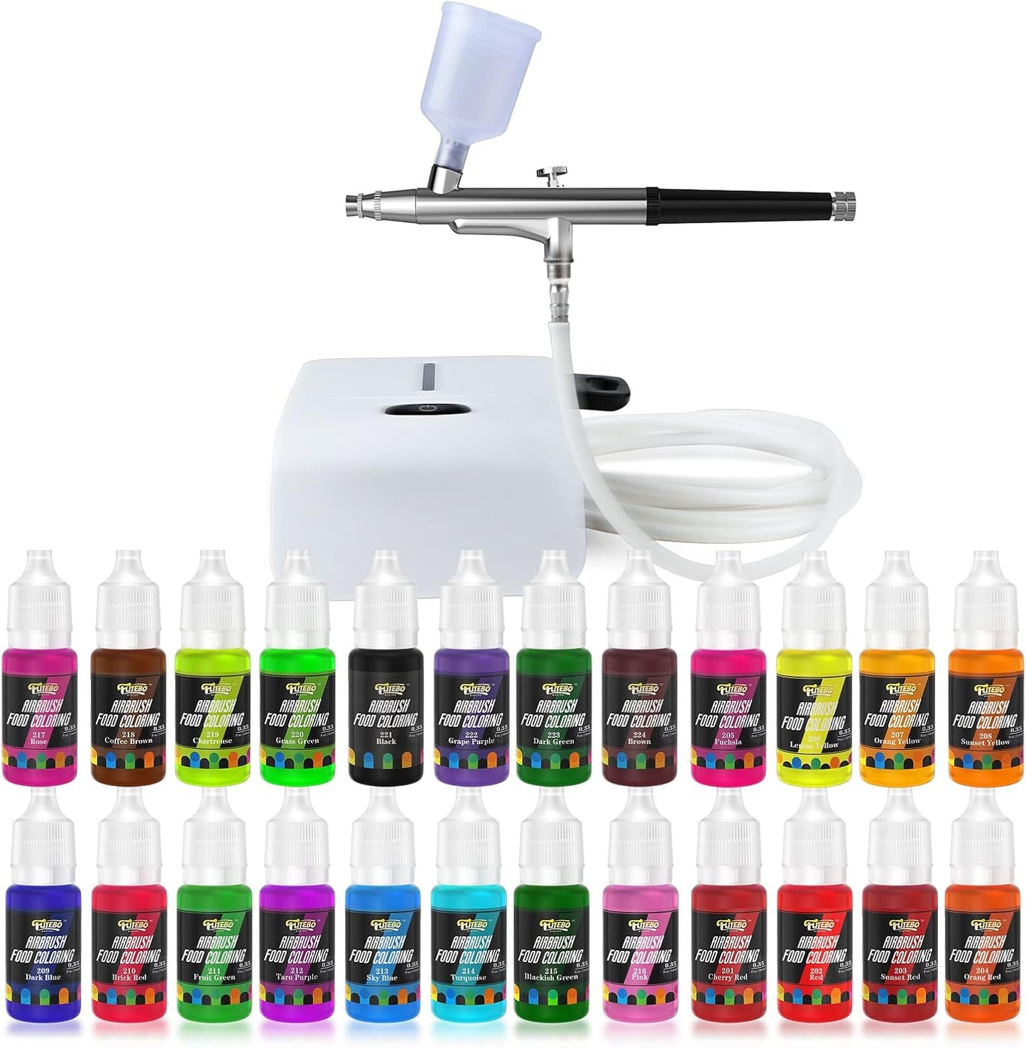 24 Vivid Colors Cake Airbrush Kit: Decorate with Ease