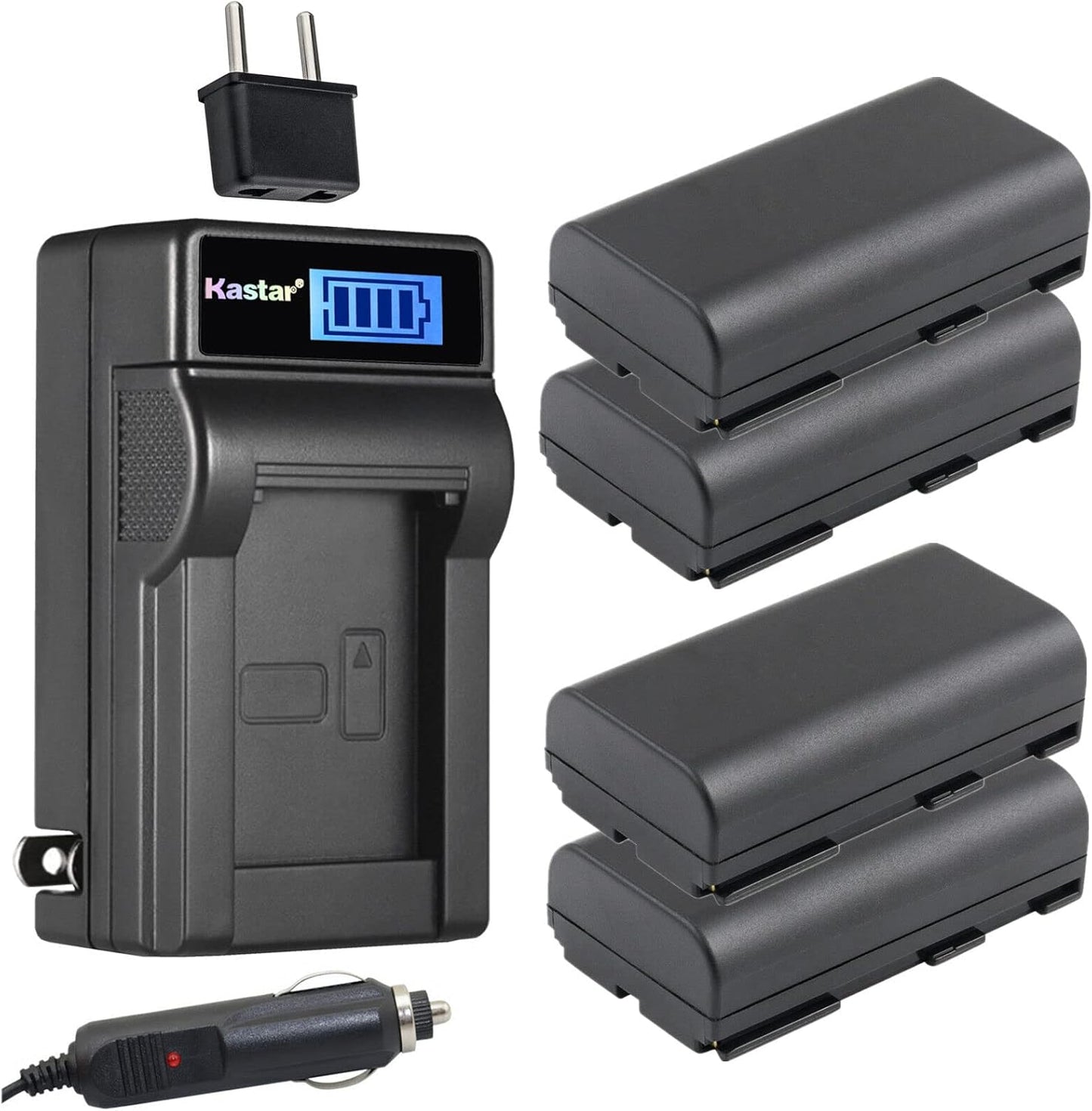 Kastar 4-Pack BP-911 BP-915 Battery and LCD Charger for Canon