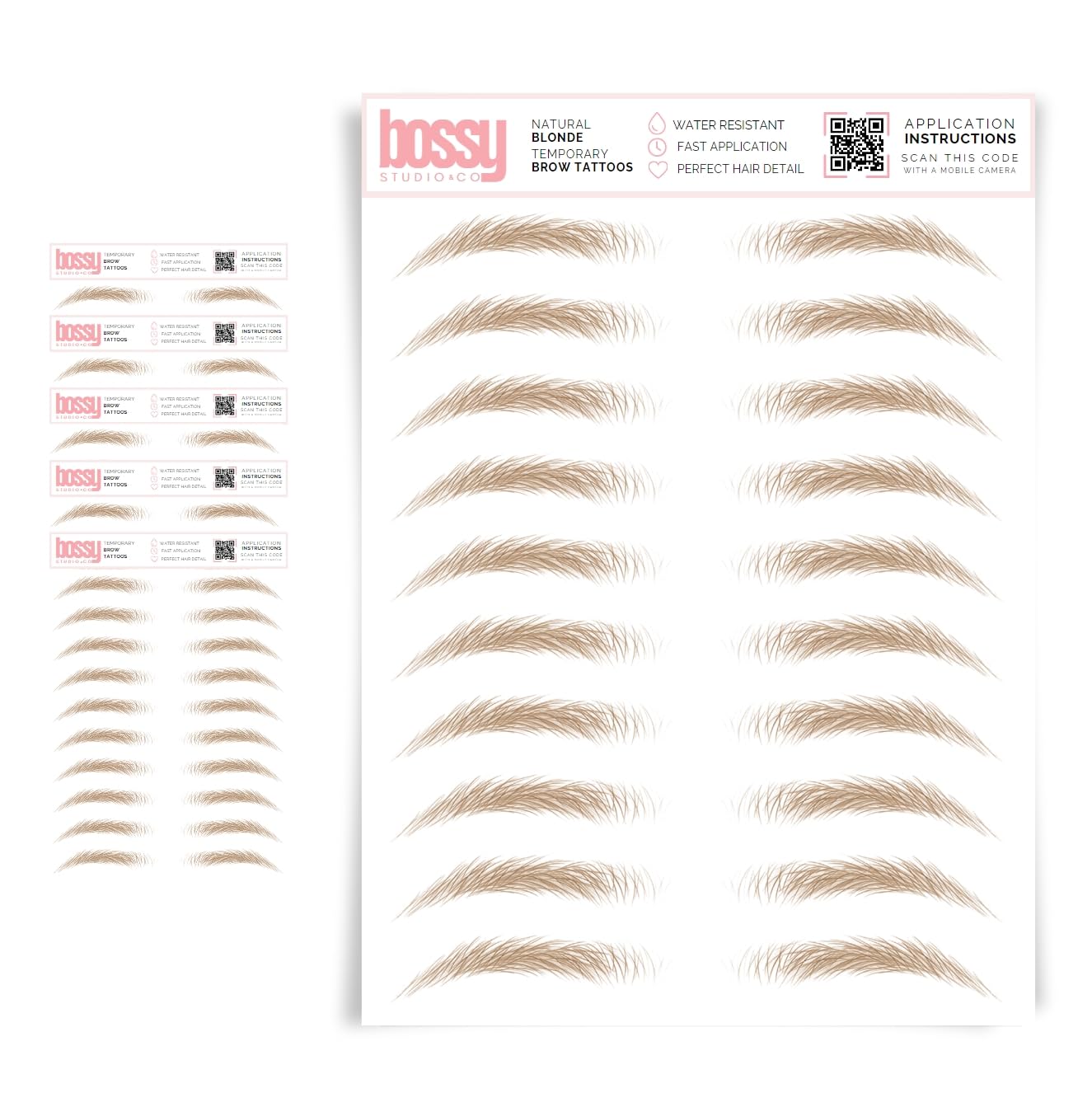 5 Pack Waterproof Eyebrow Tattoos for Natural Hair-Like Brows