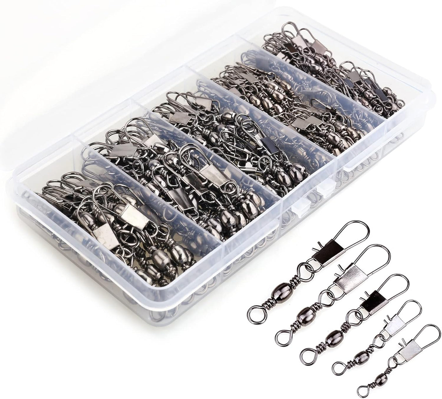 200PCS Premium Barrel Snap Swivel Fishing Gear by MOBOREST