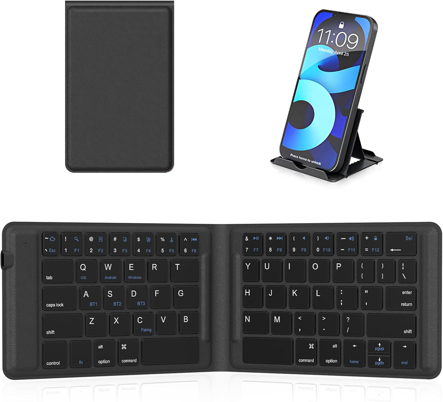 OMOTON Foldable Bluetooth Keyboard - Multi-Device & Rechargeable