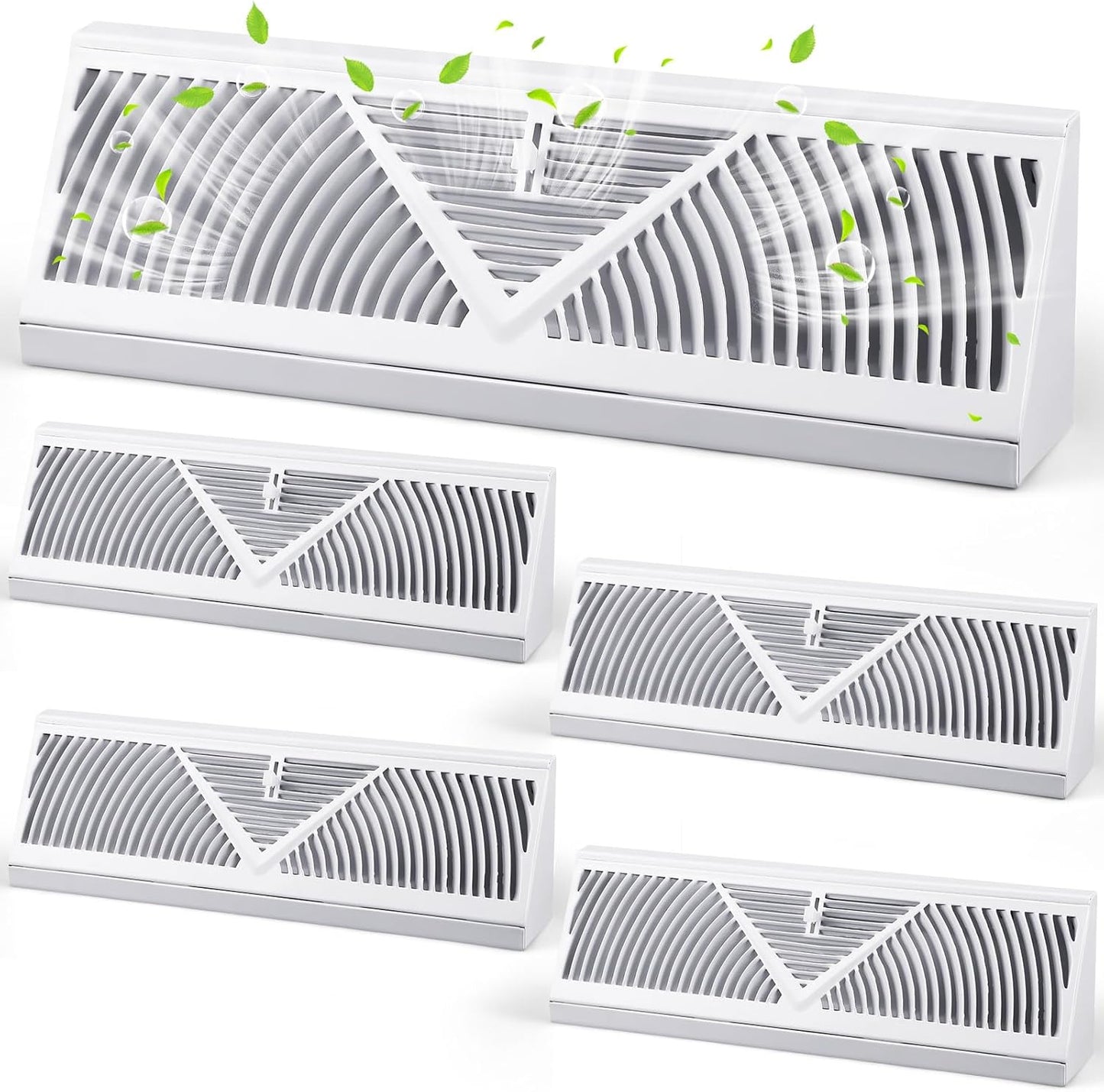 4 Pcs Baseboard Register Vent Covers for Home Air Flow Control