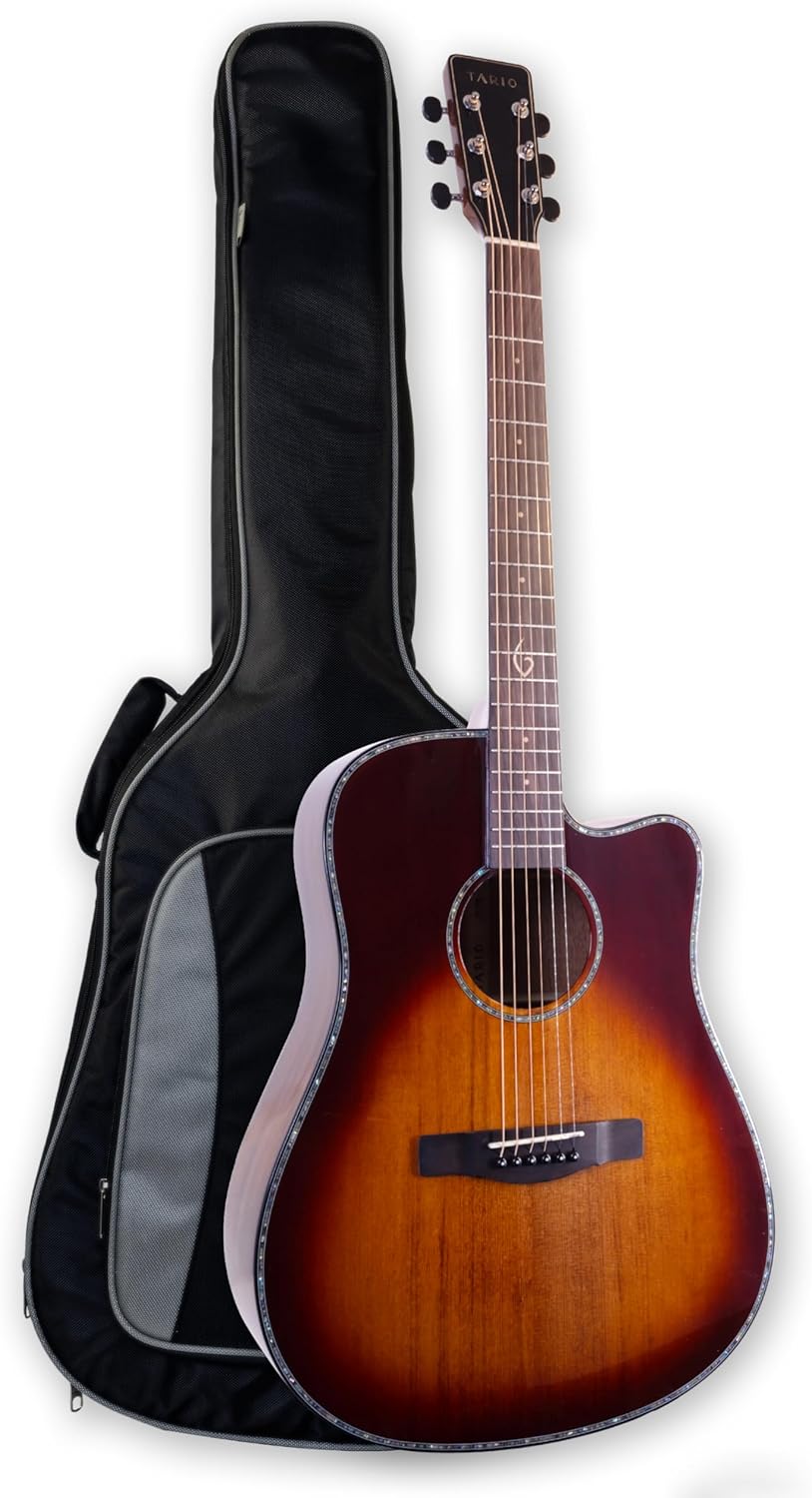 Premium TARIO 41'' Solid Wood Acoustic Guitar Bundle
