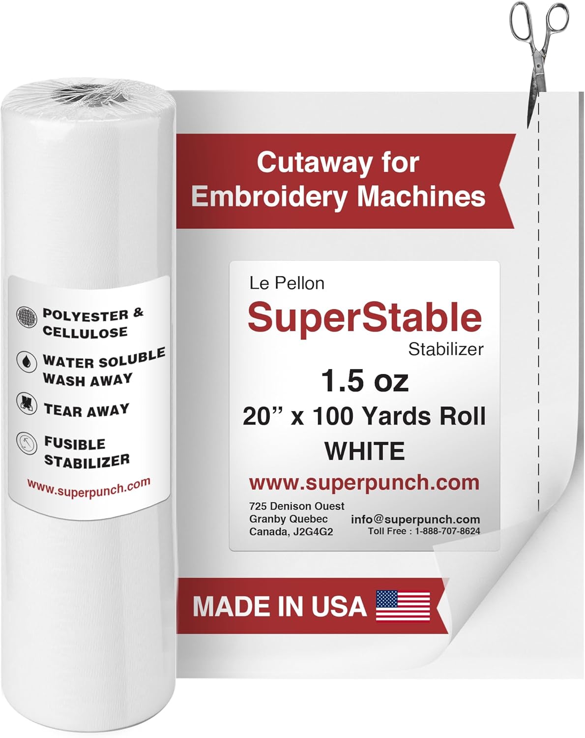 Superpunch Invisible No-Show Mesh Stabilizer for Embroidery