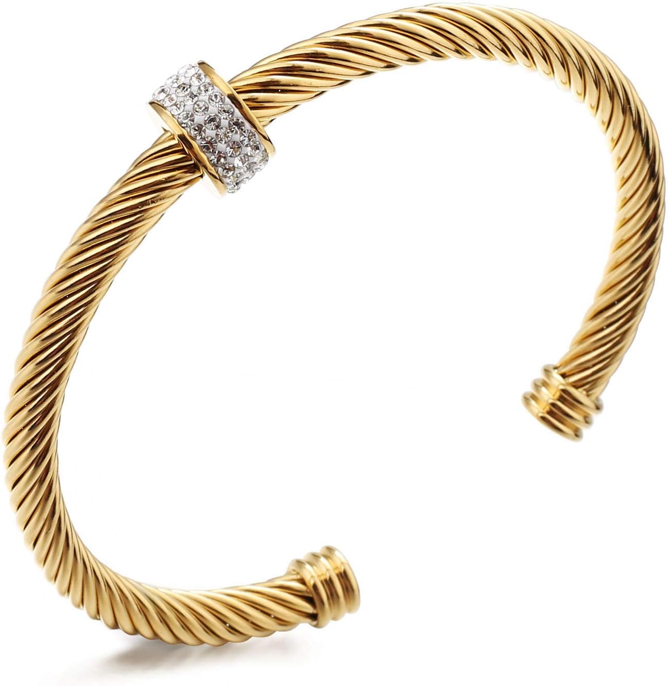 Dorriss Twisted Cable Bracelet: Elegant Rhinestone Jewelry