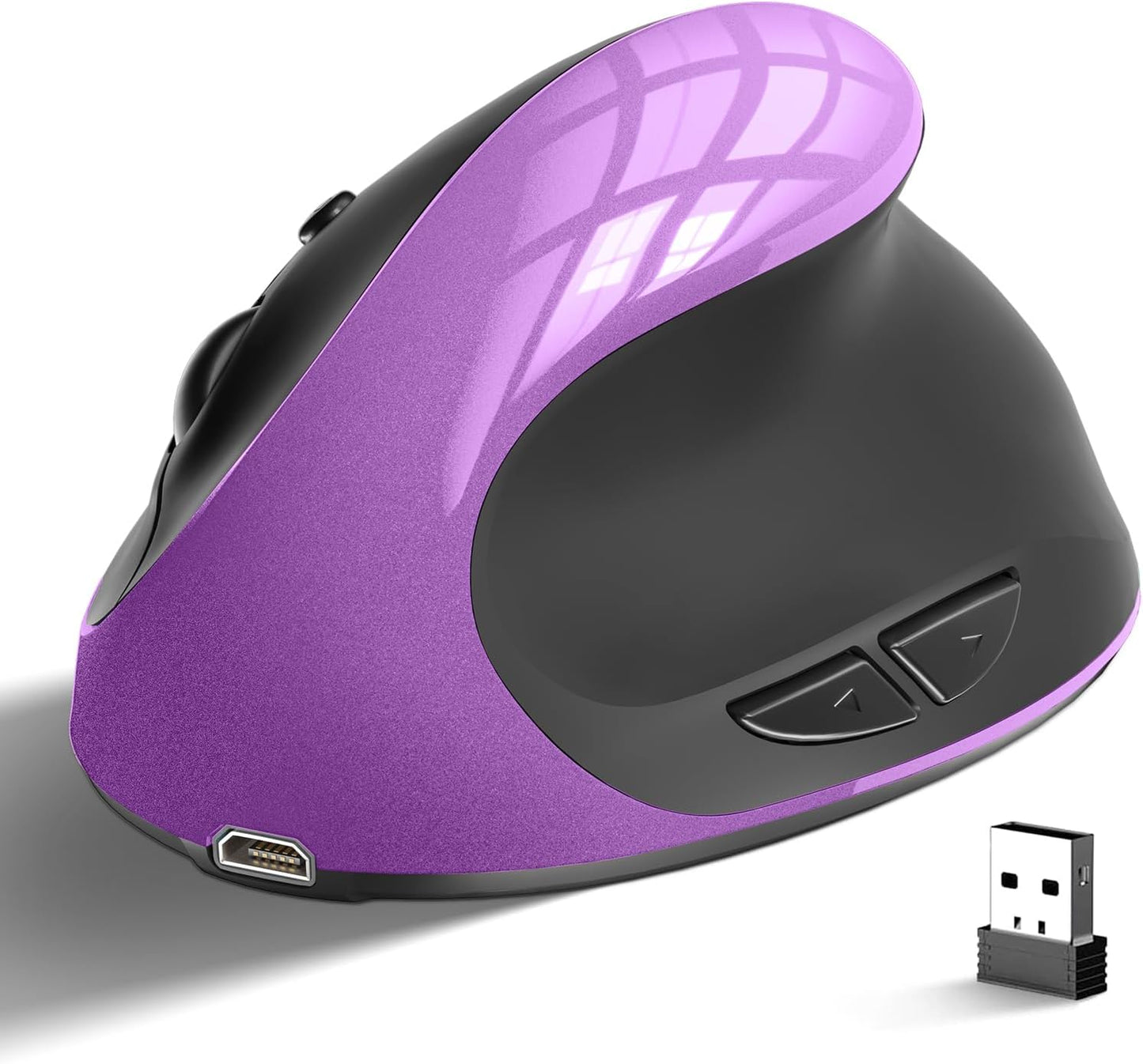 Compact Ergo Mouse 2.4GHz 6 Button DPI Purple