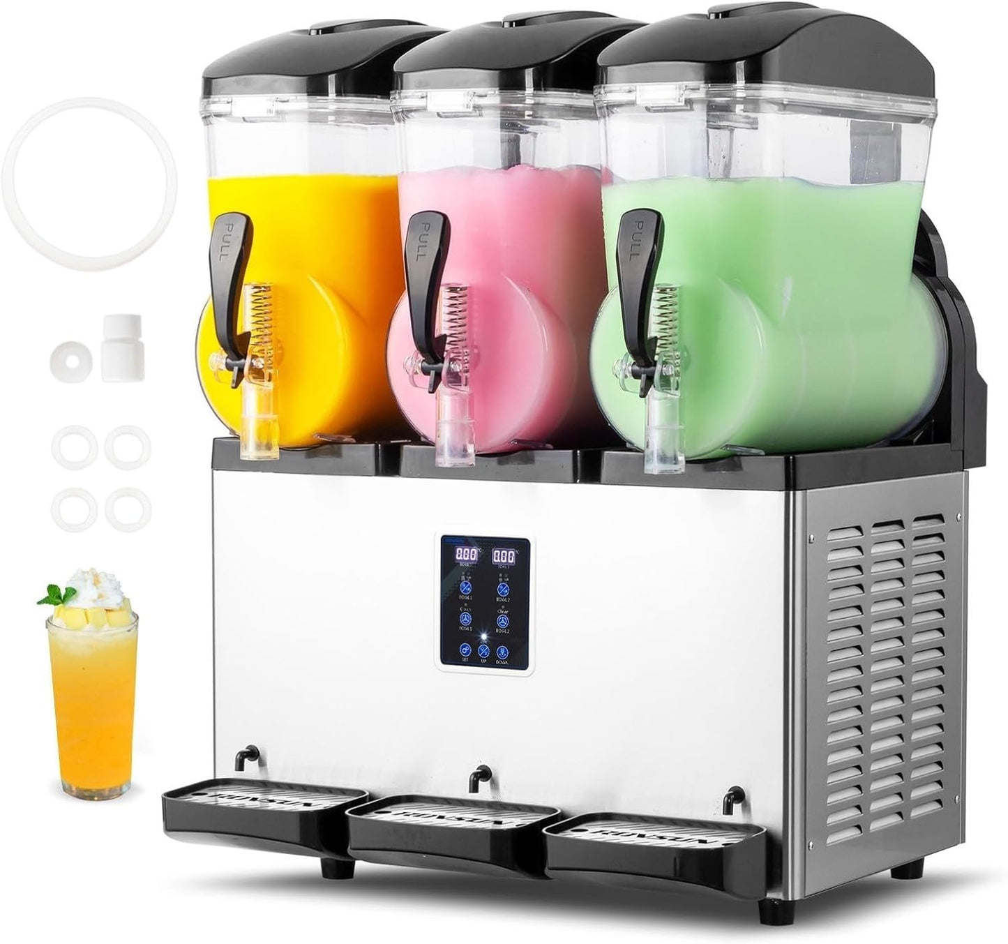 ROVSUN 12 Gallon Slushie Machine: Efficient Cooling Stainless Steel