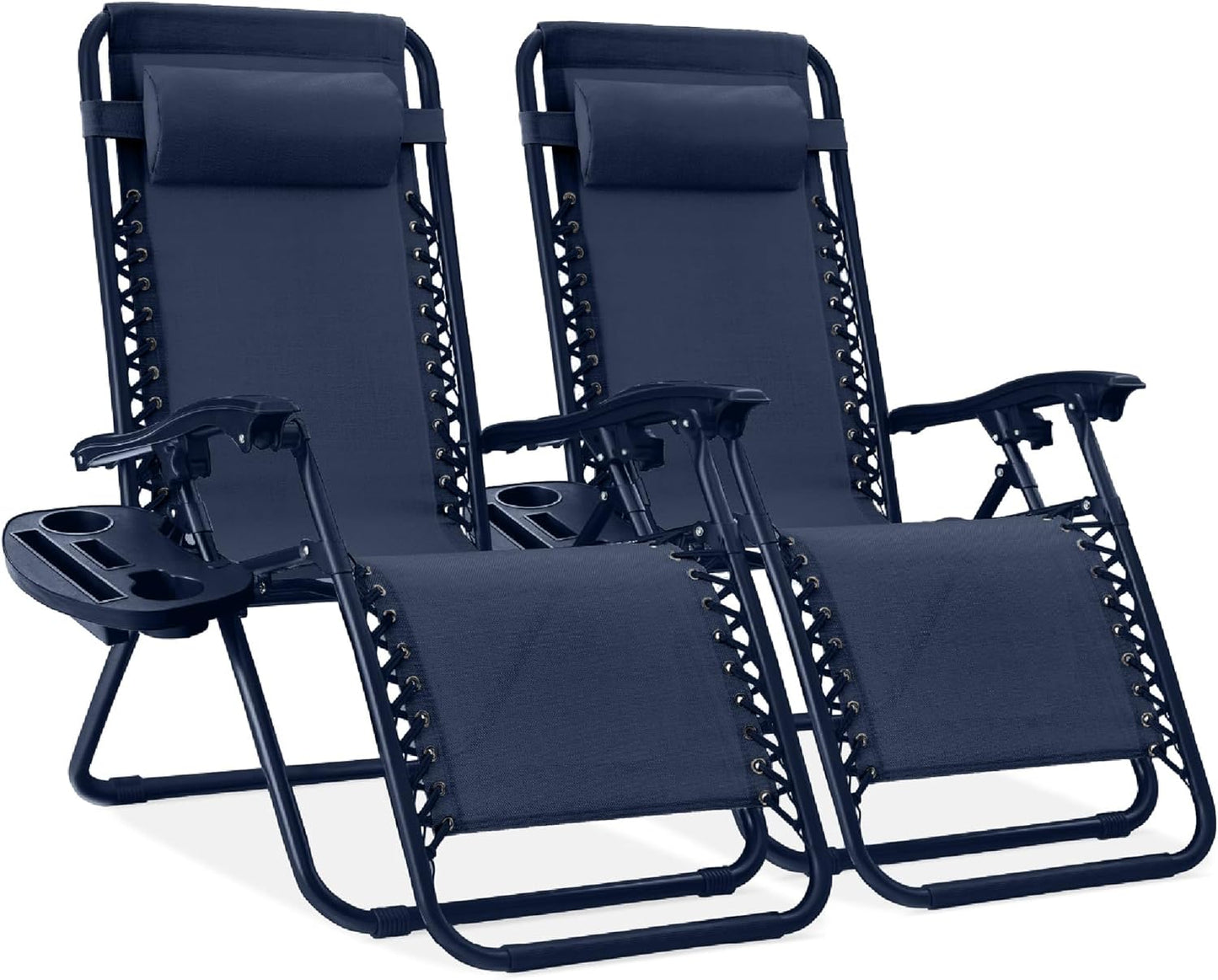Adjustable Steel Mesh Zero Gravity Lounge Chair Recliners Set