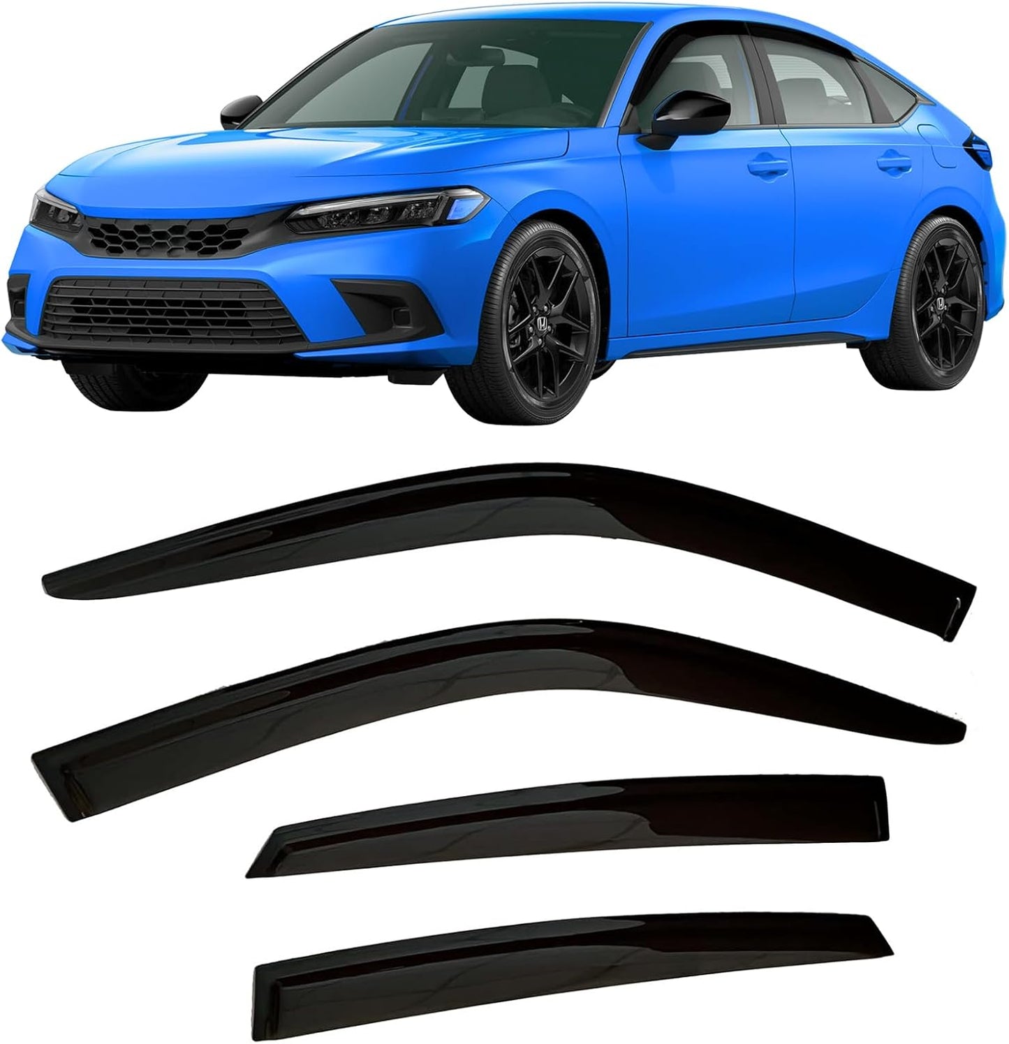 2022-2026 Honda Civic Hatchback Tape-On Rain Guards for Comfort