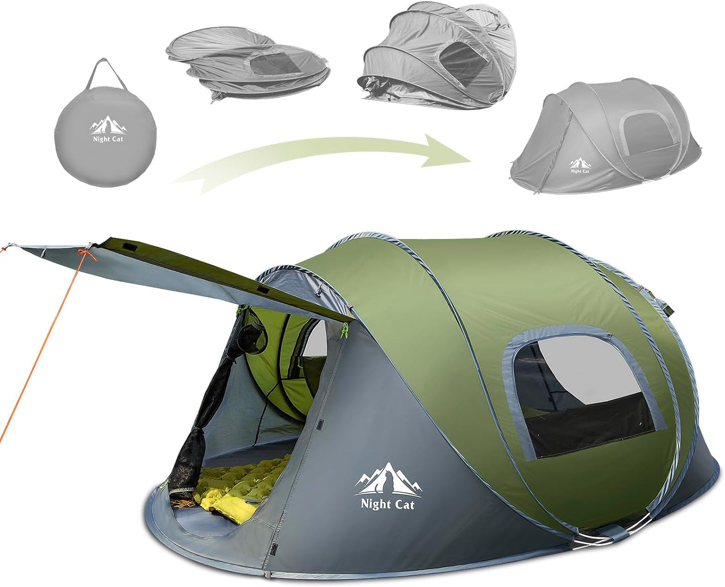Night Cat 2 Person Pop-up Tent: Waterproof Instant Setup