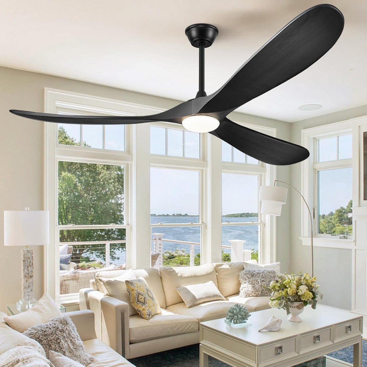 60 Inch Ceiling Fan with Lights and Remote Control for Outdoors