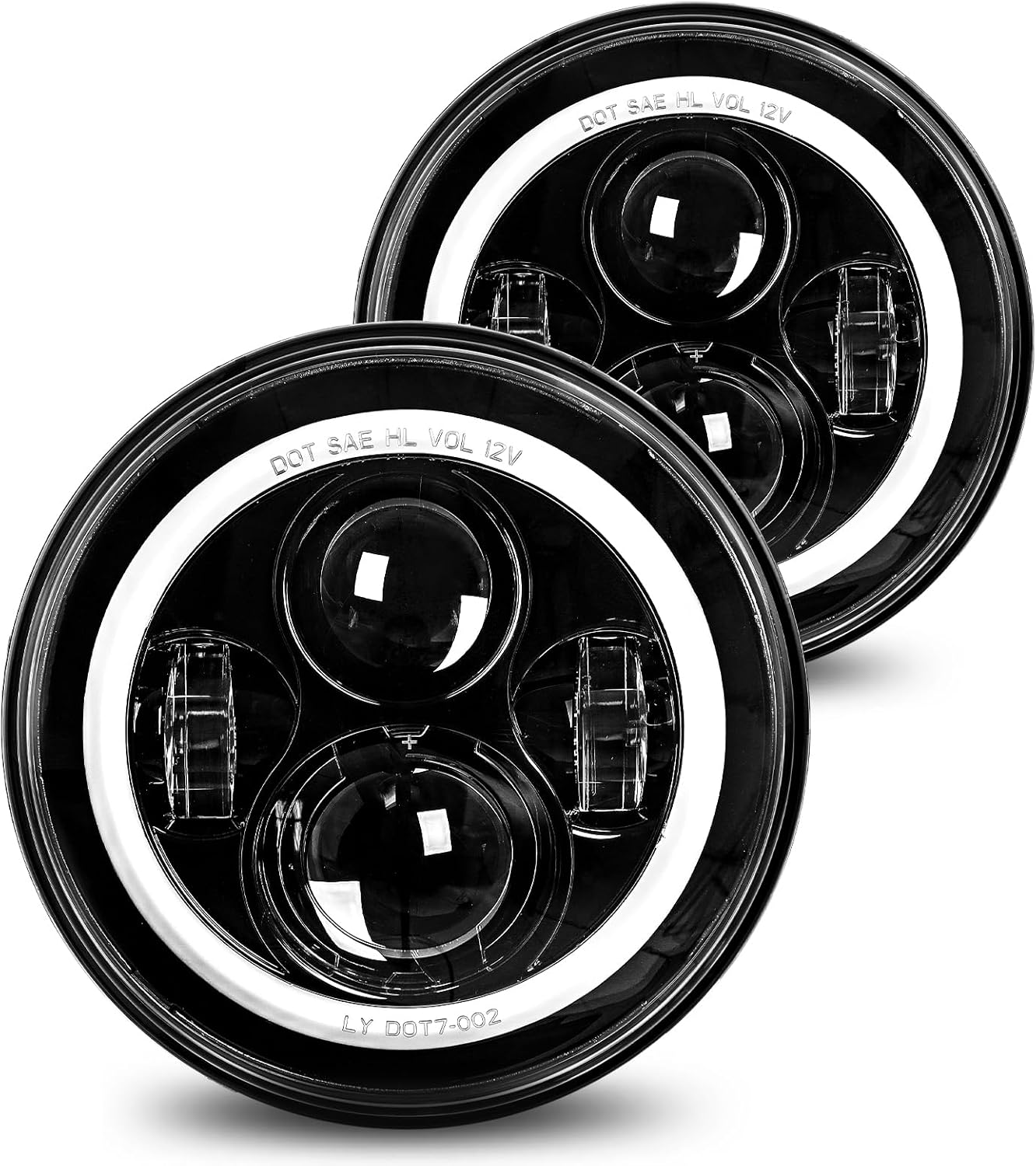 LX-LIGHT DOT Approved 7 Inch LED Halo Headlights for Jeep