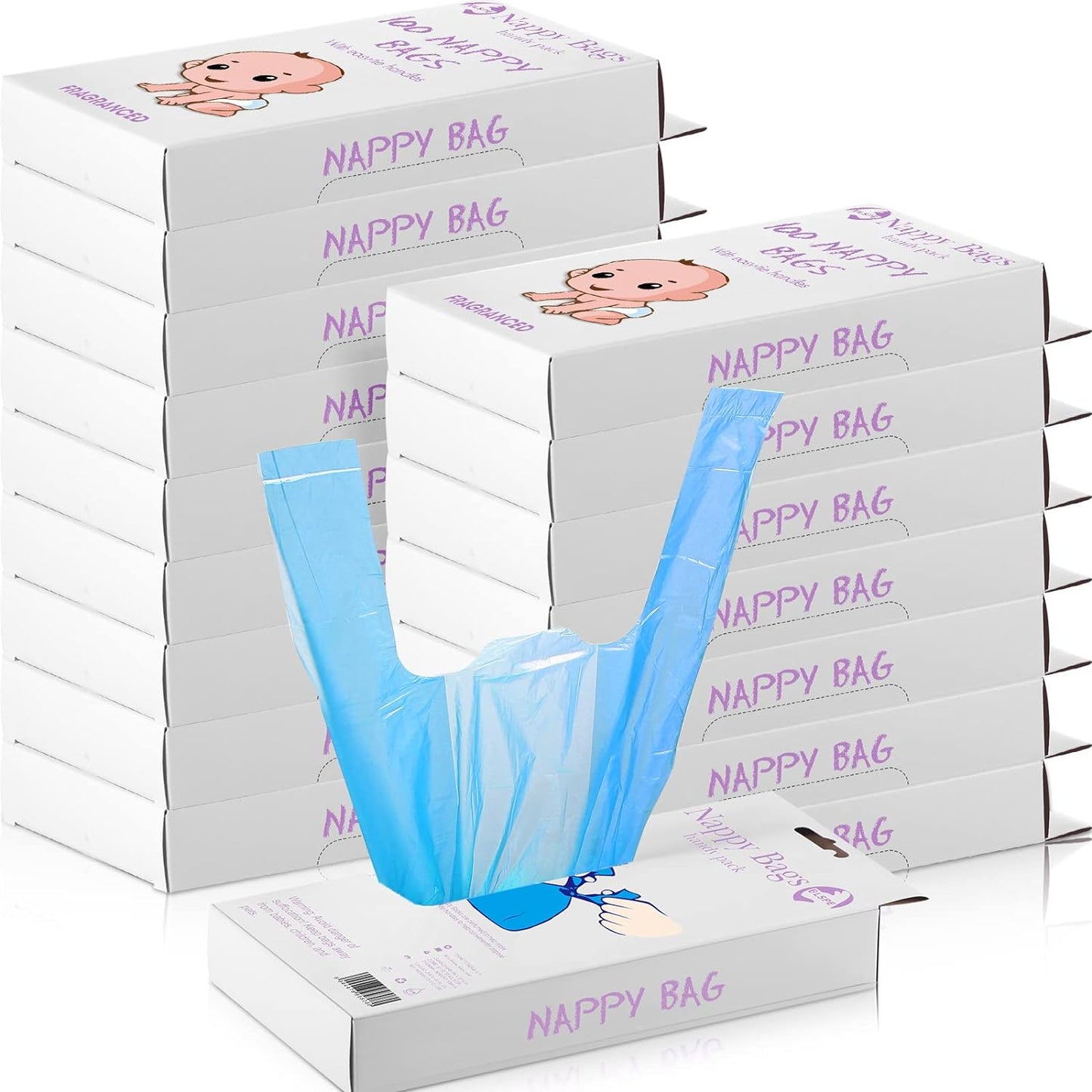 1600 Count Baby Disposable Diaper Bags for Easy Disposal