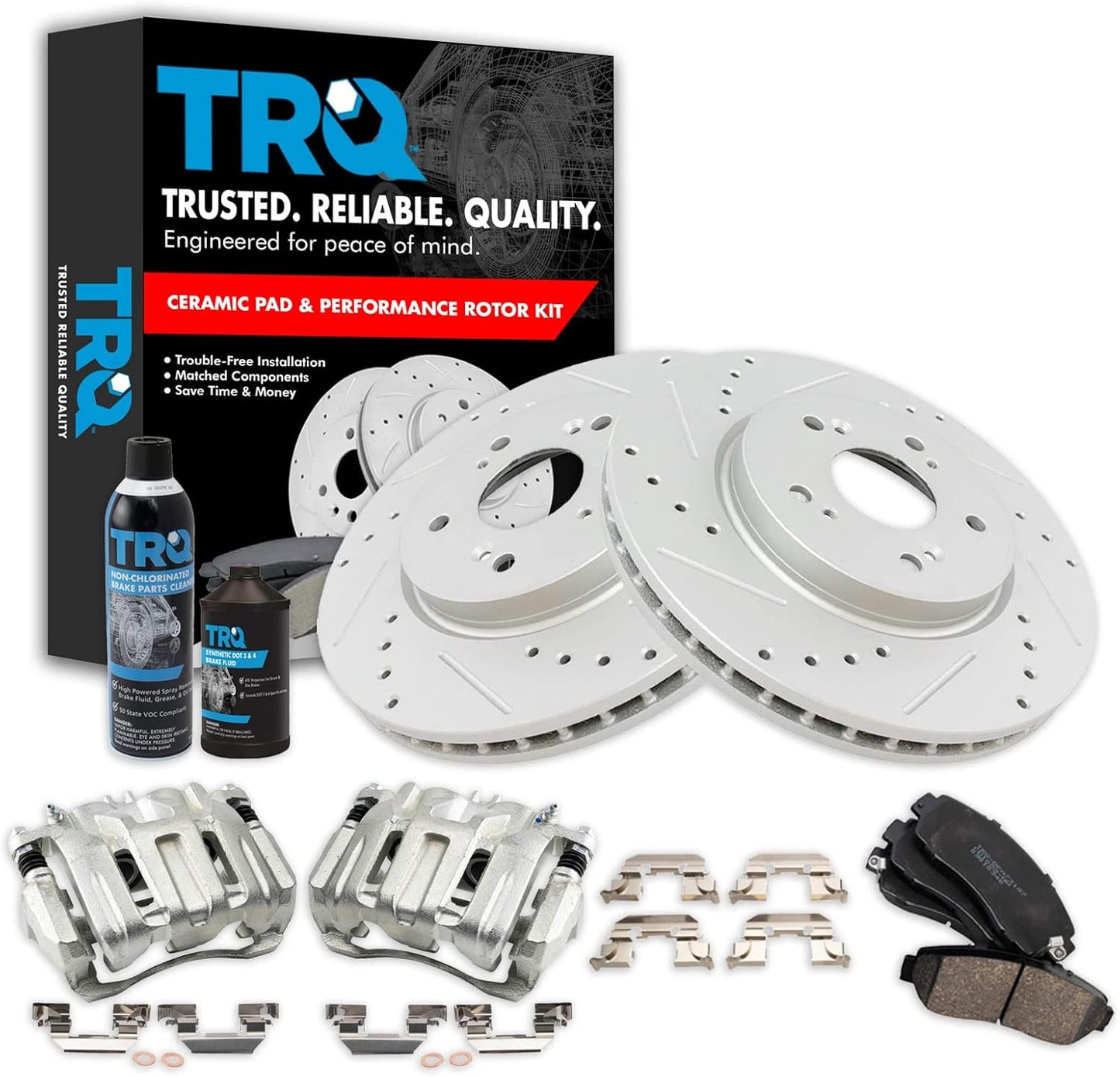TRQ Front Performance Brake Pad & Rotor Kit for Acura RDX