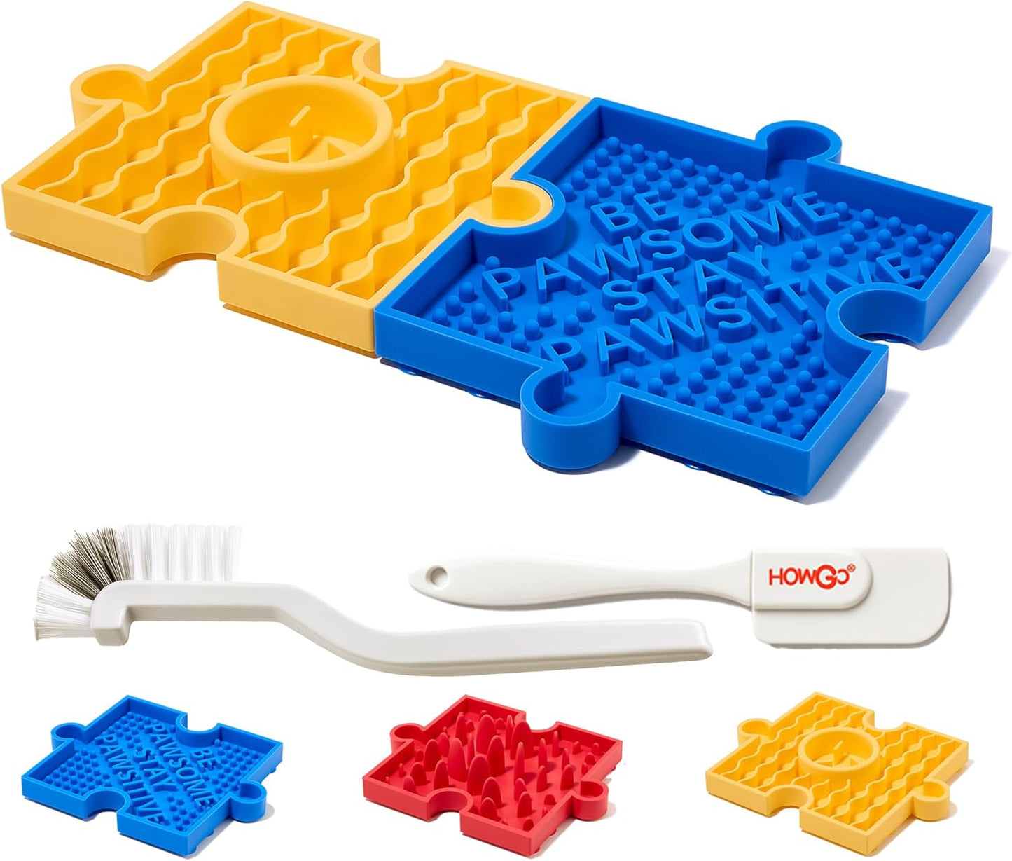 HowGo Puzzle Slow Feeder Lick Mat for Dogs - Reduce Boredom