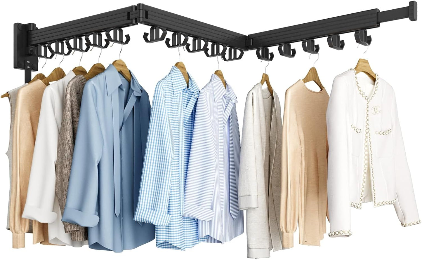 Wall Mounted Clothes Drying Rack - Upgrade 3-Fold Design