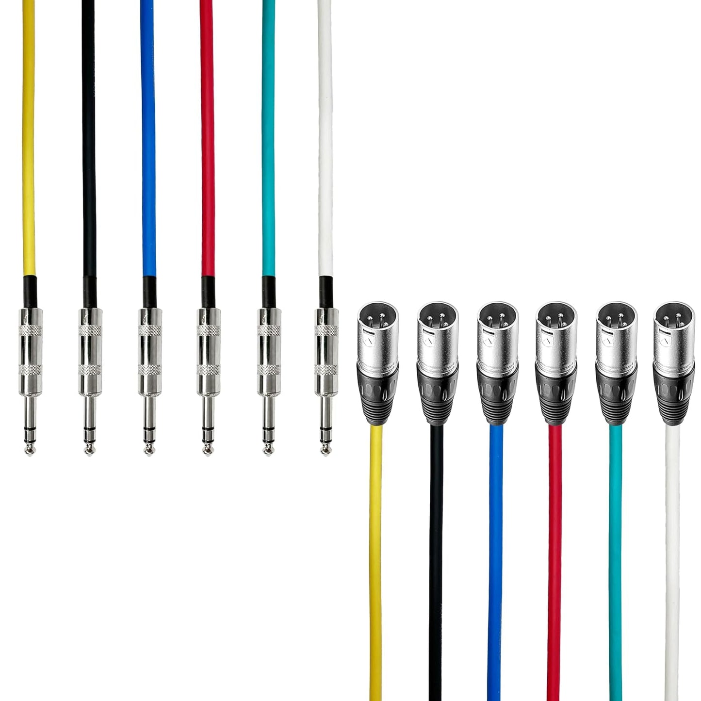 AxcessAbles 25ft XLR Male to 1/4 TRS Speaker Cable Pack