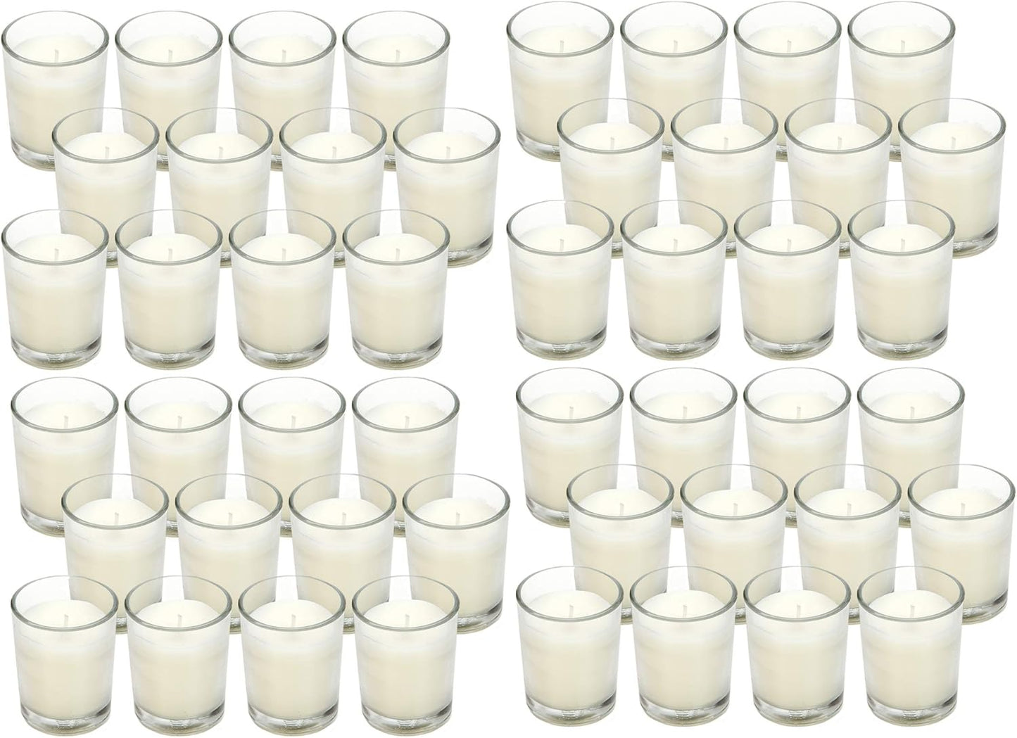 Hosley 48-Pack Ivory Unscented Votive Candles for Events